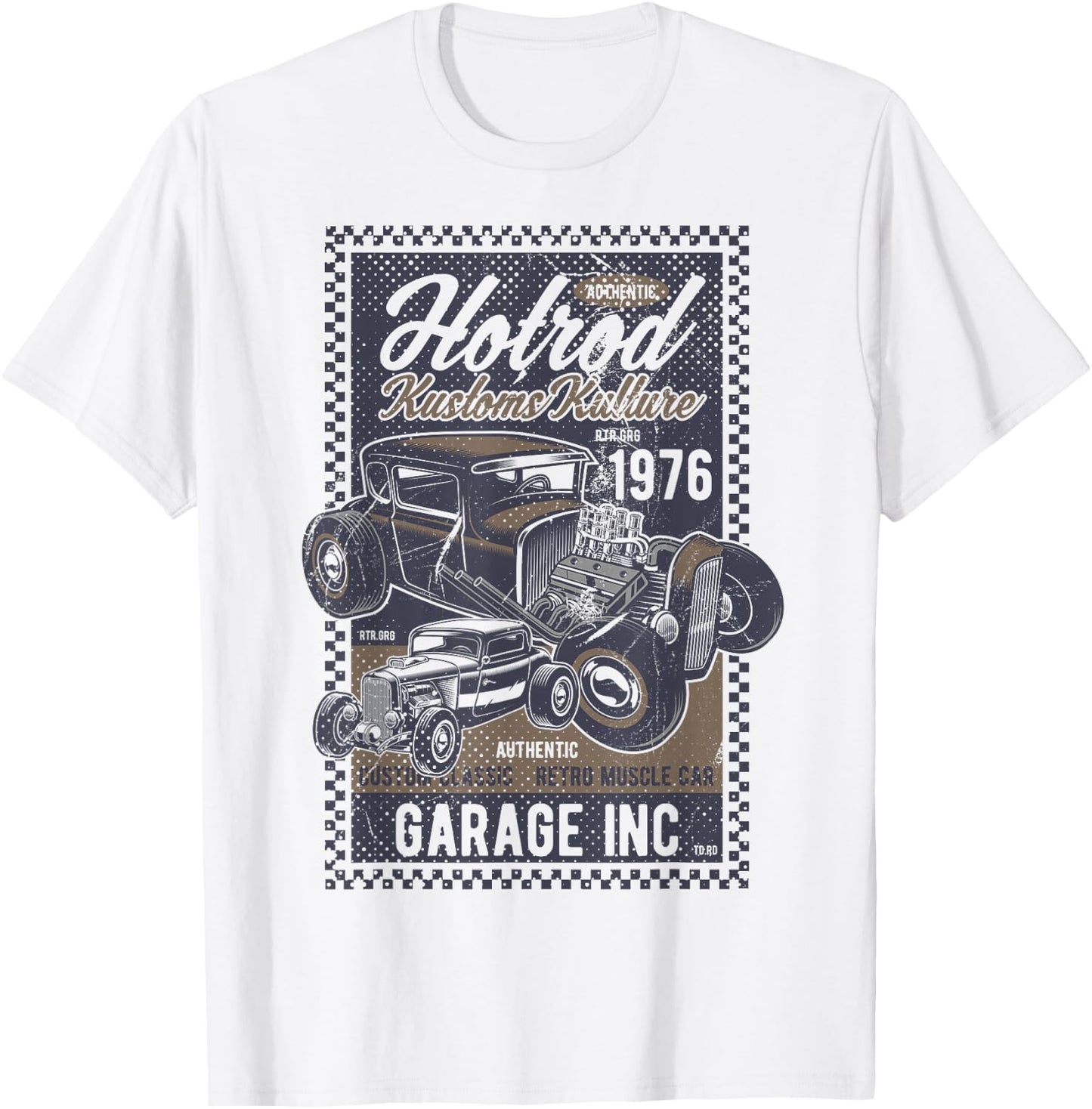 Vintage Hot Rod Kustoms Kulture Men's Classic Car T-Shirt - T-Shirt | White
