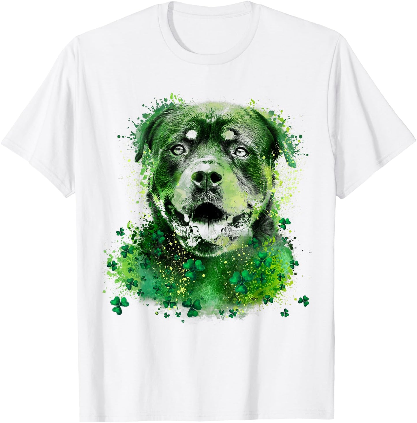 Irish Shamrock St Patrick's Day Rottweiler Cool T-Shirt - T-Shirt | White