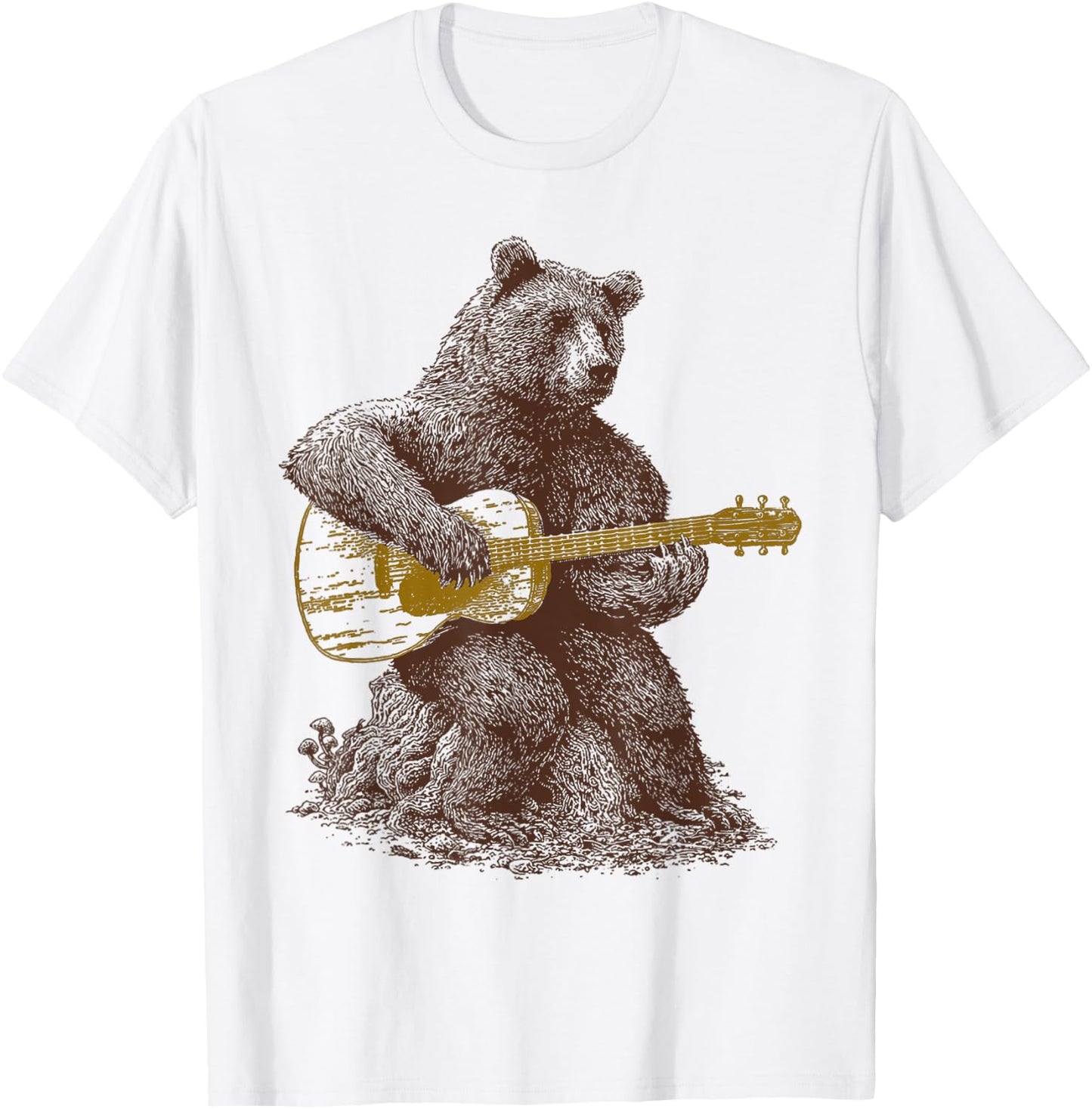 Bear plays guitar T-Shirt - T-Shirt | White
