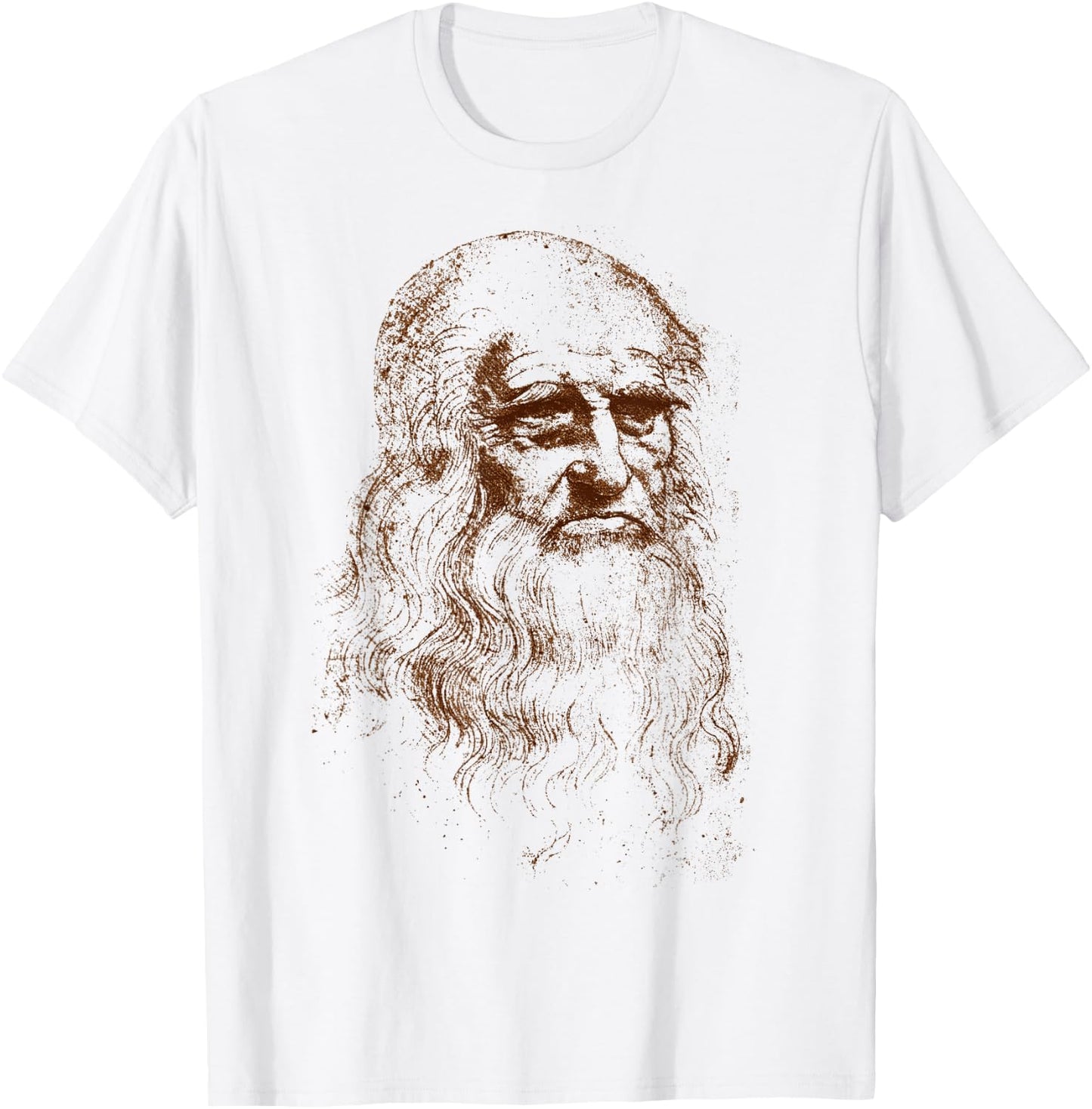 Leonardo da Vinci Portrait Author of The Vitruvian Man T-Shirt - T-Shirt | White