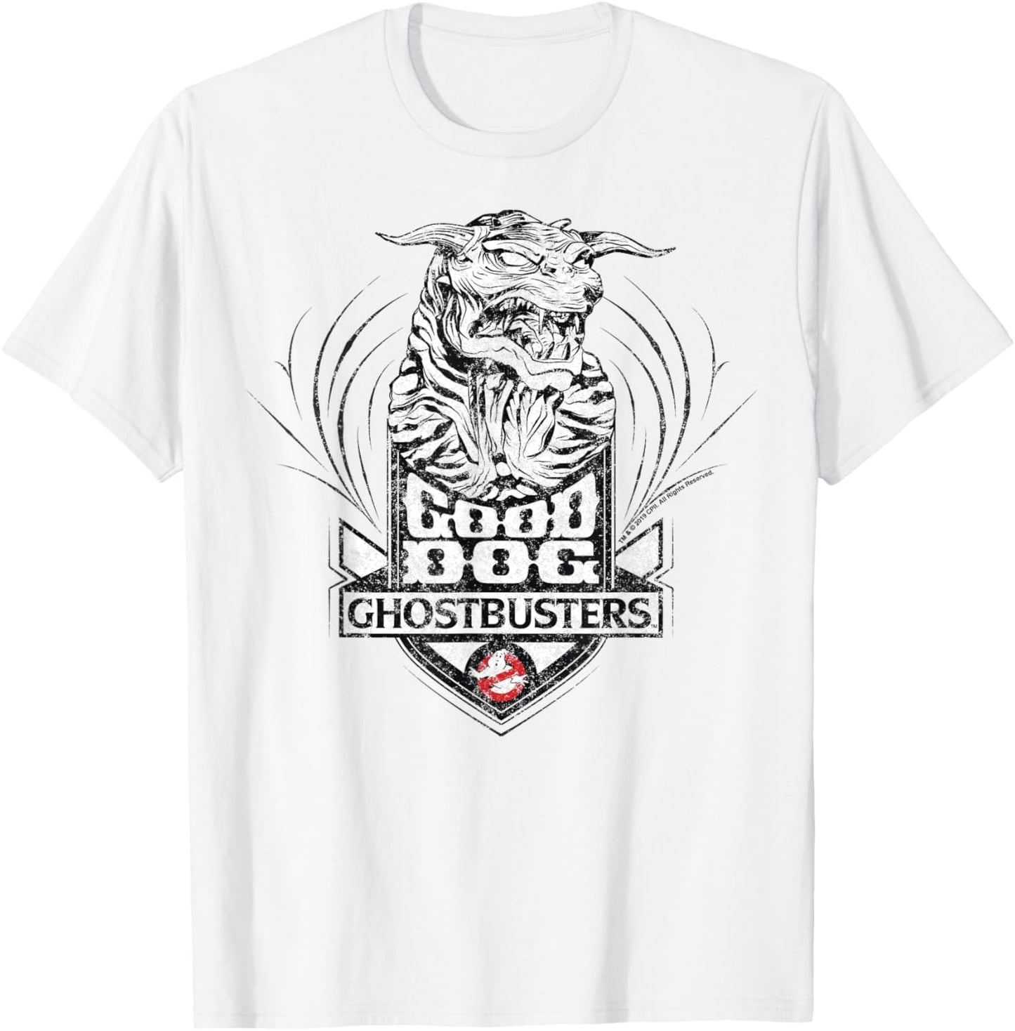 Ghostbusters Good Dog Hell Hound Badge T-Shirt - T-Shirt | White