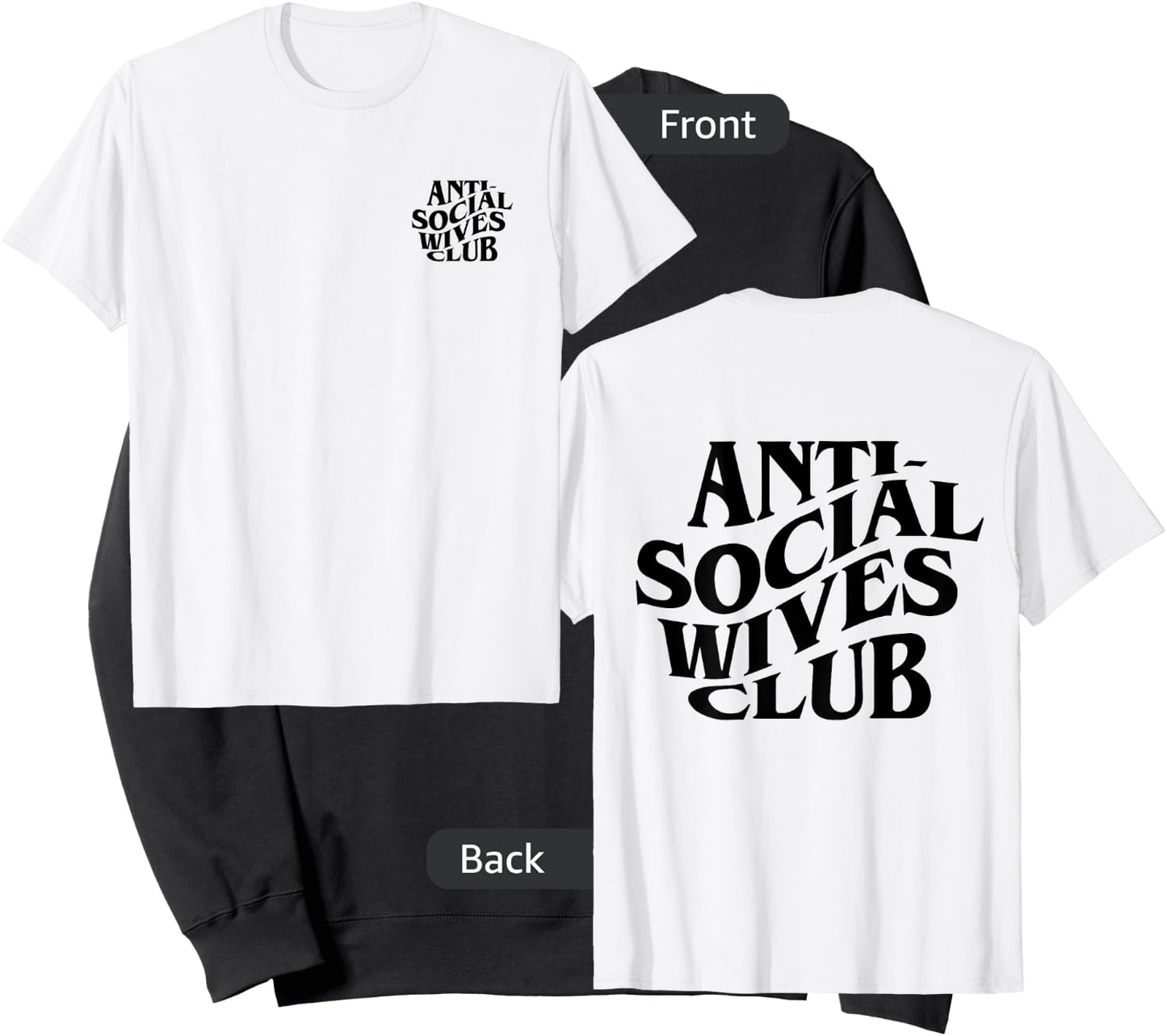 Anti social wives club mother's day funny wife Sweatshirt - Sweatshirt | Black