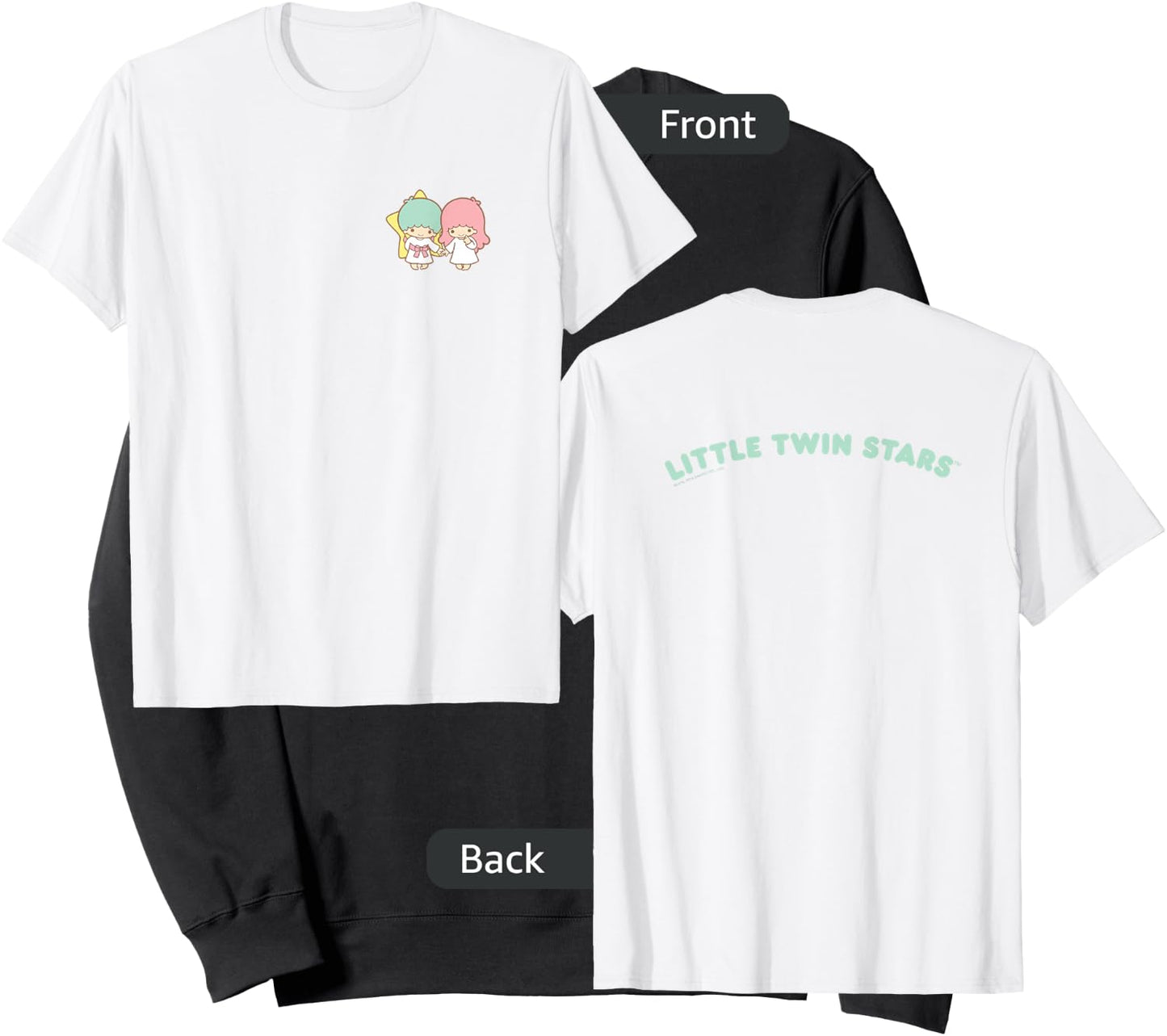 Little Twin Stars Front and Back Logo Shirt Sweatshirt - Sweatshirt | Black