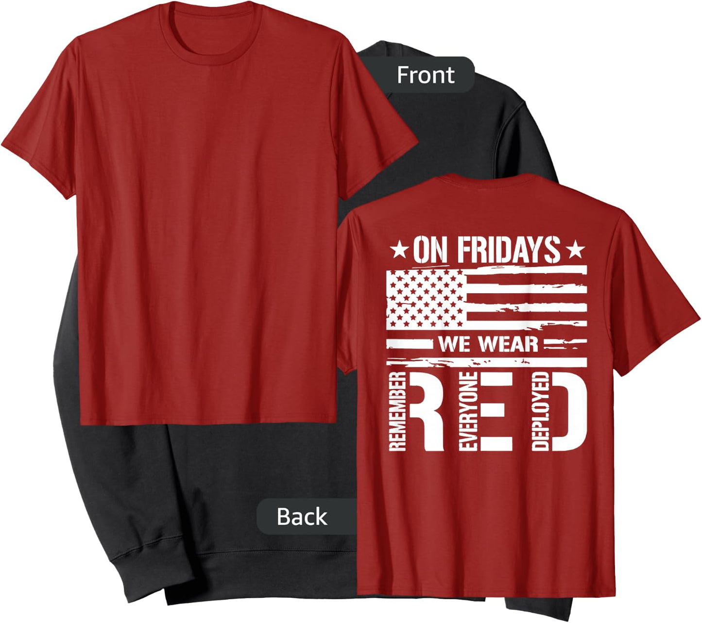 Remember Everyone Deployed On Friday We Wear Red (on Back) Small Sweatshirt - Sweatshirt | Black