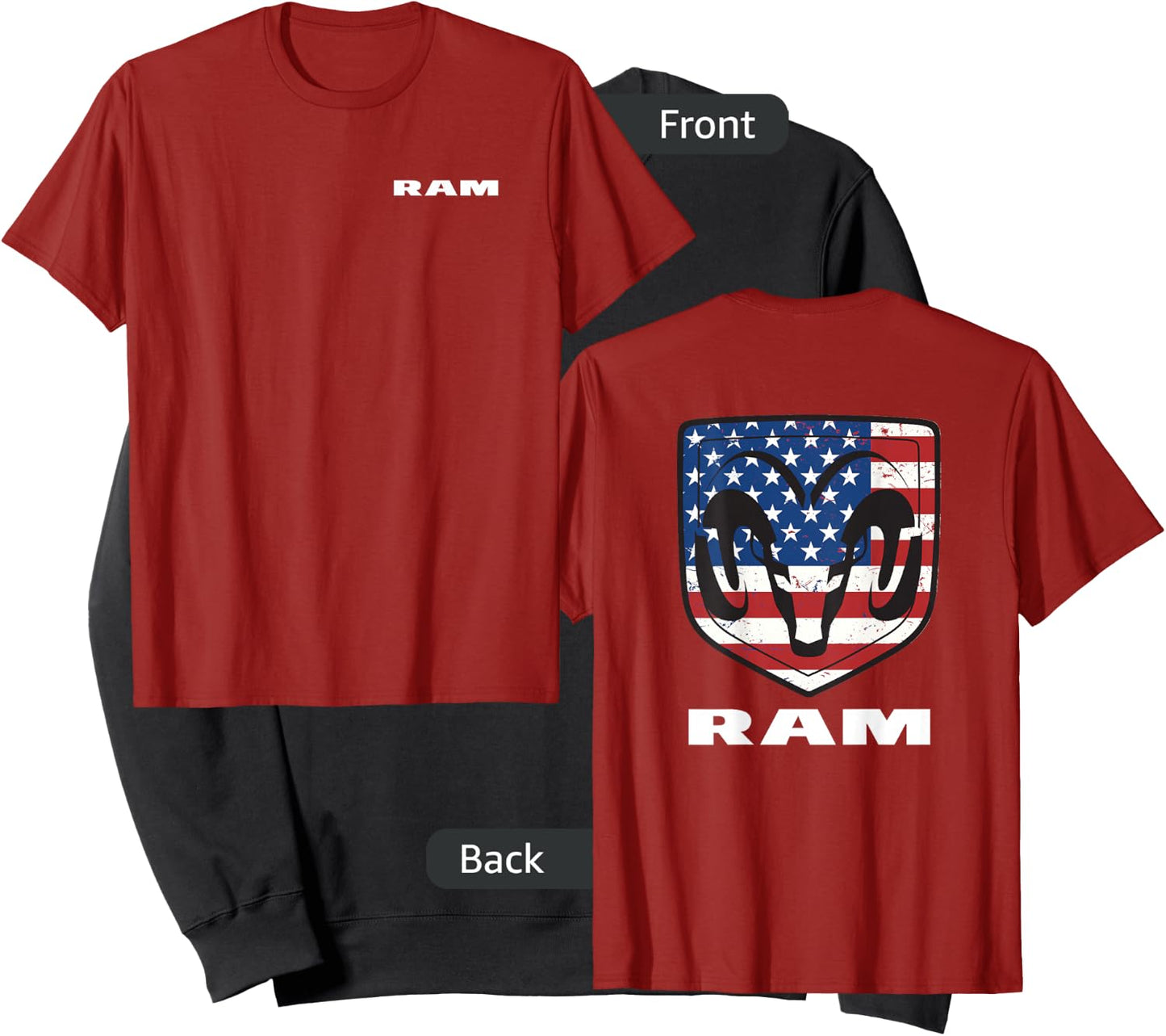 RAM Trucks Shield Flag Front/Back Sweatshirt - Sweatshirt | Black