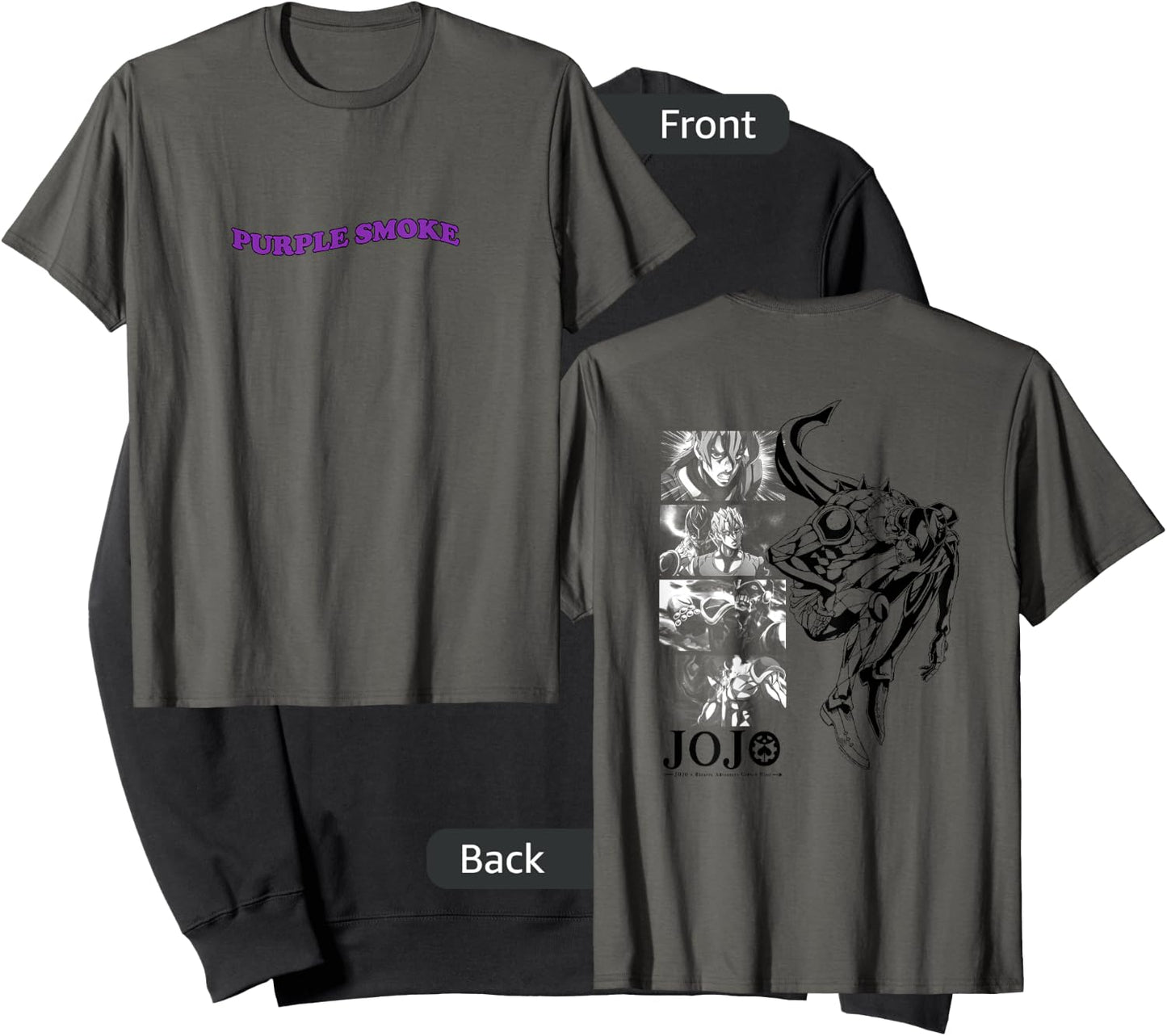 JoJo's Bizarre Adventure Fugo & Purple Smoke Haze Front Back Sweatshirt - Sweatshirt | Black