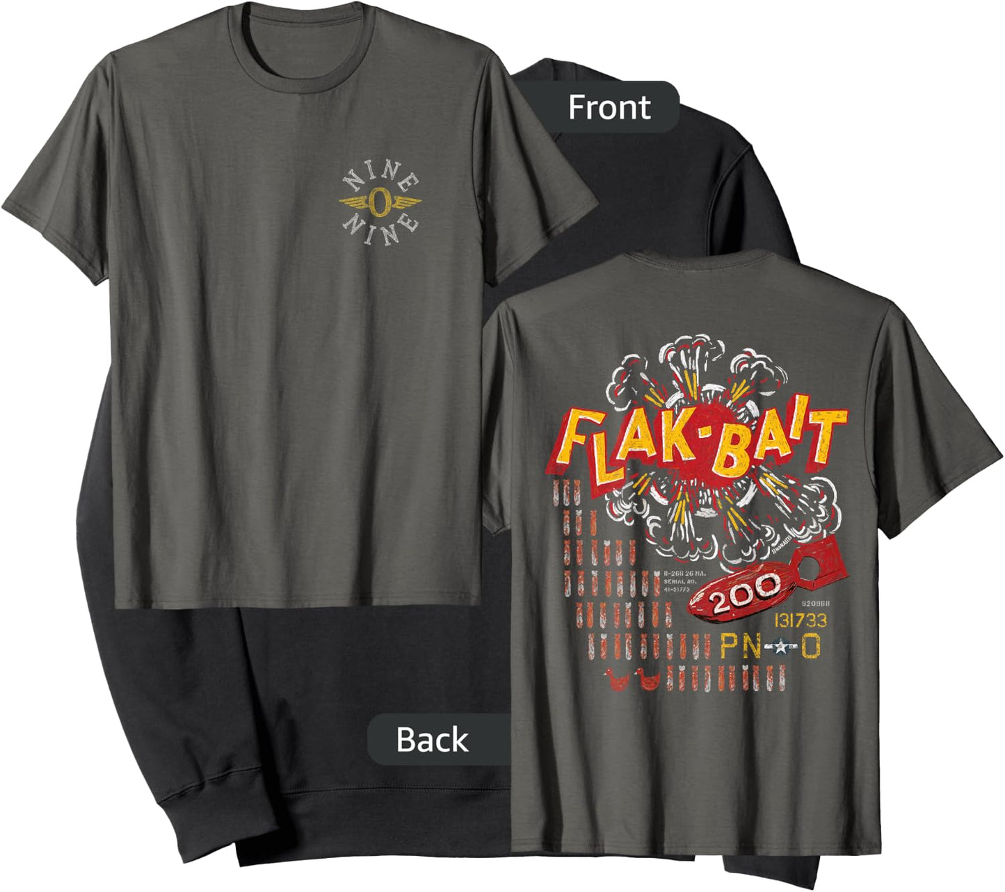 Flak-Bait | B-26 Marauder WW2 Nose Art | Front & Back Print Sweatshirt - Sweatshirt | Black