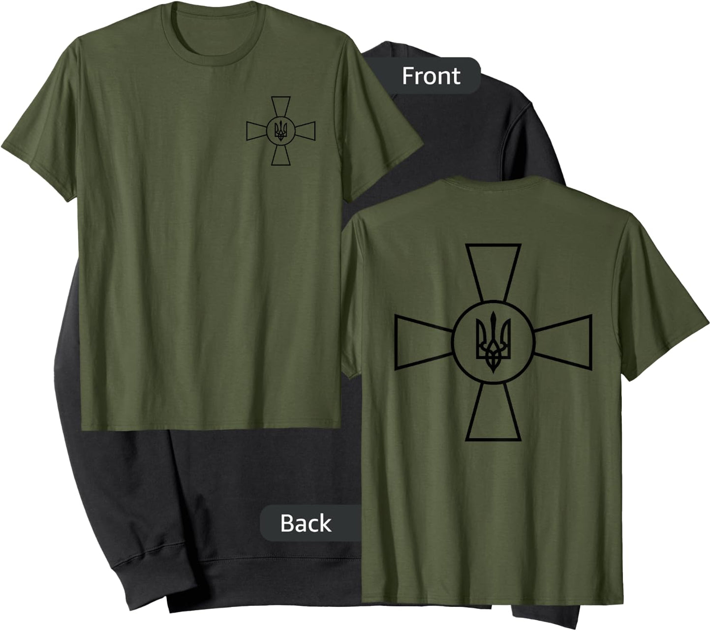 Zelensky Military Ukraine Trident Crest Army Logo Shield F&B Sweatshirt - Sweatshirt | Black