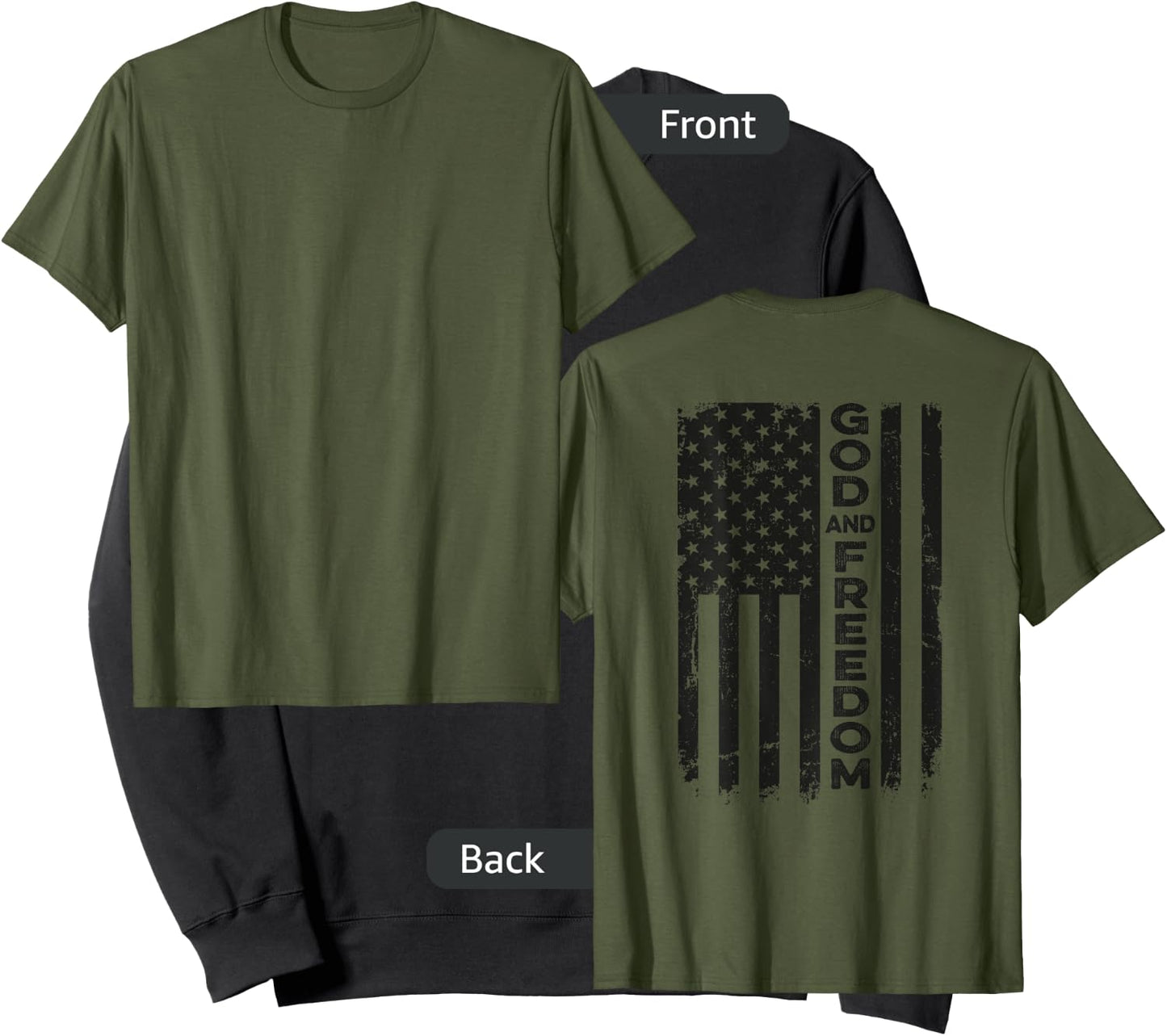 God And Country - USA Patriotic Christian Camo Flag -ON BACK Sweatshirt - Sweatshirt | Black