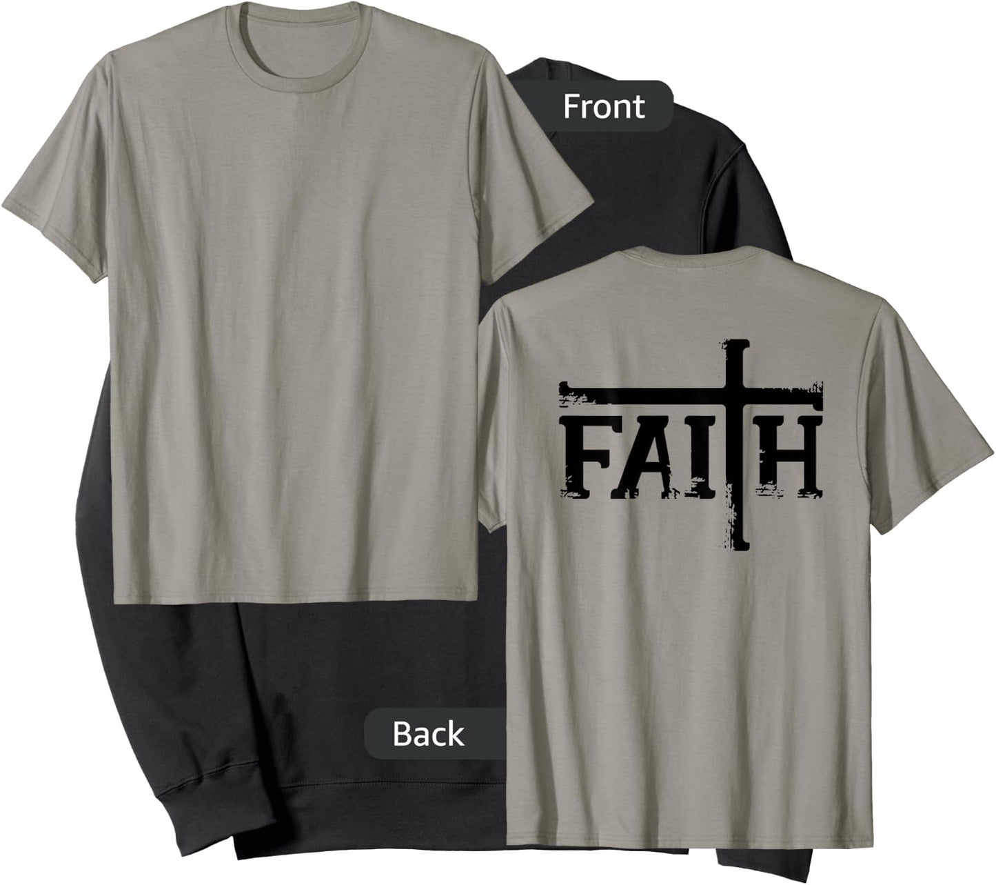 FAITH Cross Jesus Christ Christian Meme DESIGN ON BACK Sweatshirt - Sweatshirt | Black