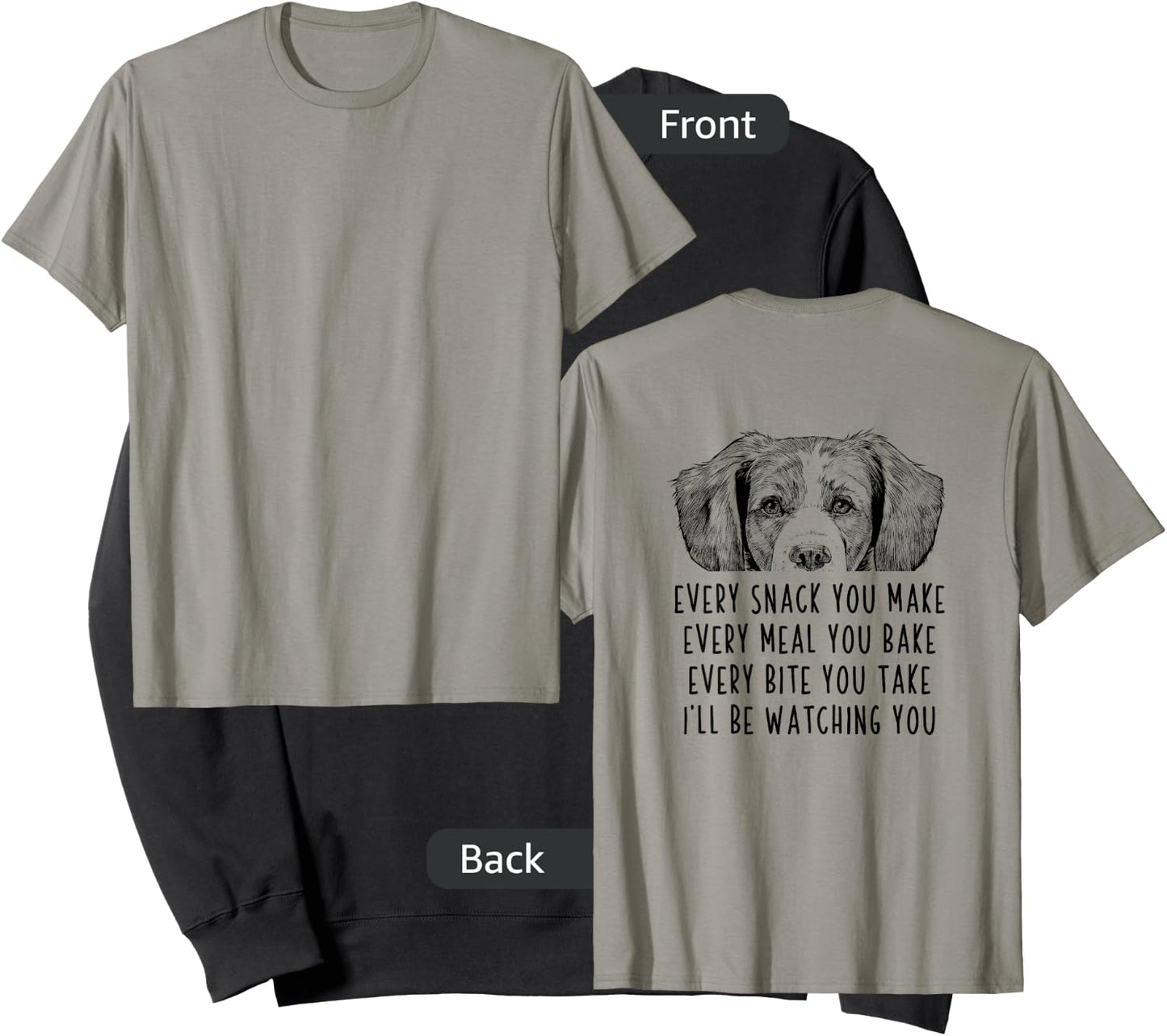 Every snack you make Every meal you bake Brittany Dog (Back) Women Kids Sweatshirt - Sweatshirt | Black