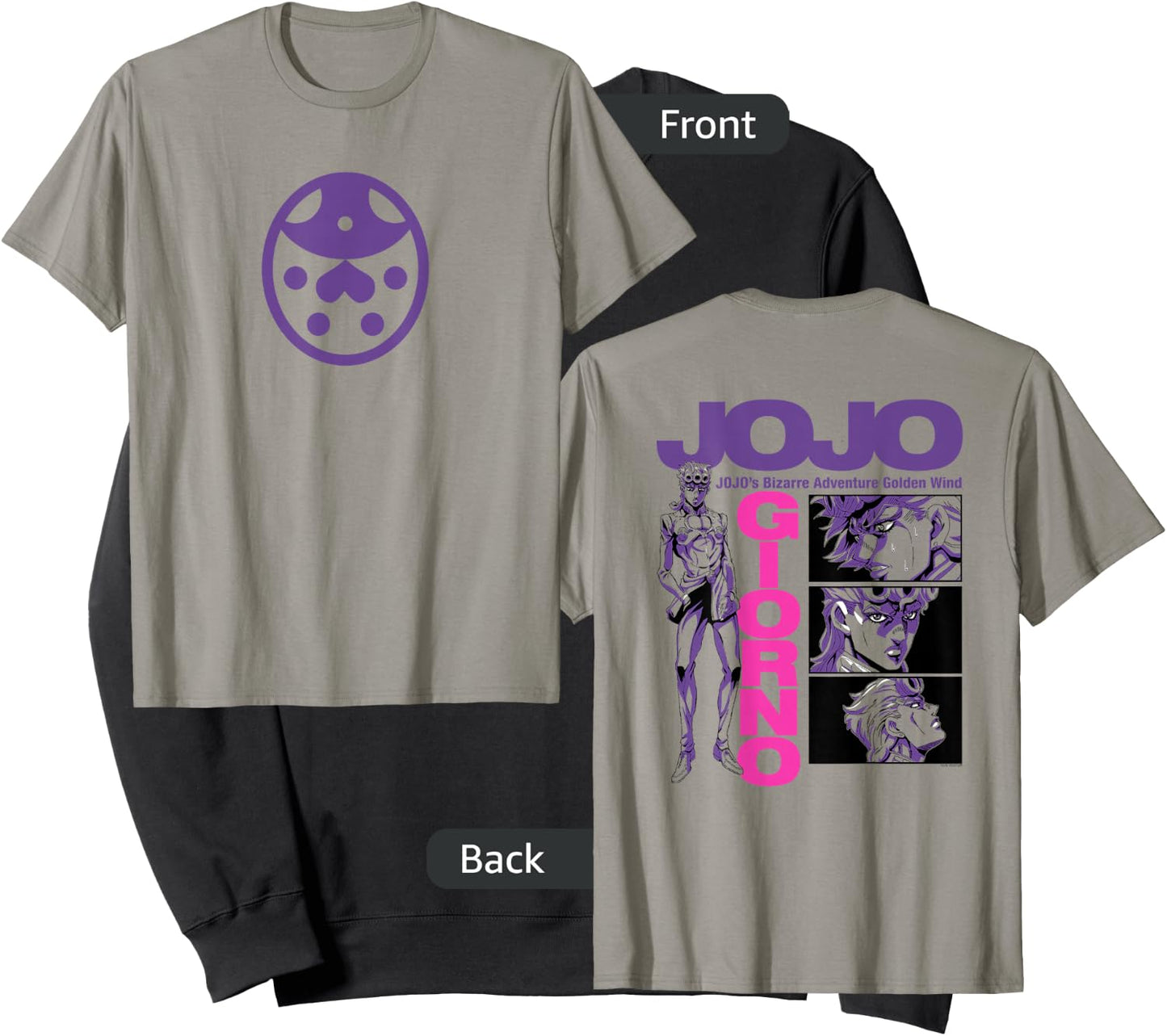 JoJo Golden Wind Giorno's Ladybug Brooch Front and Back Sweatshirt - Sweatshirt | Black