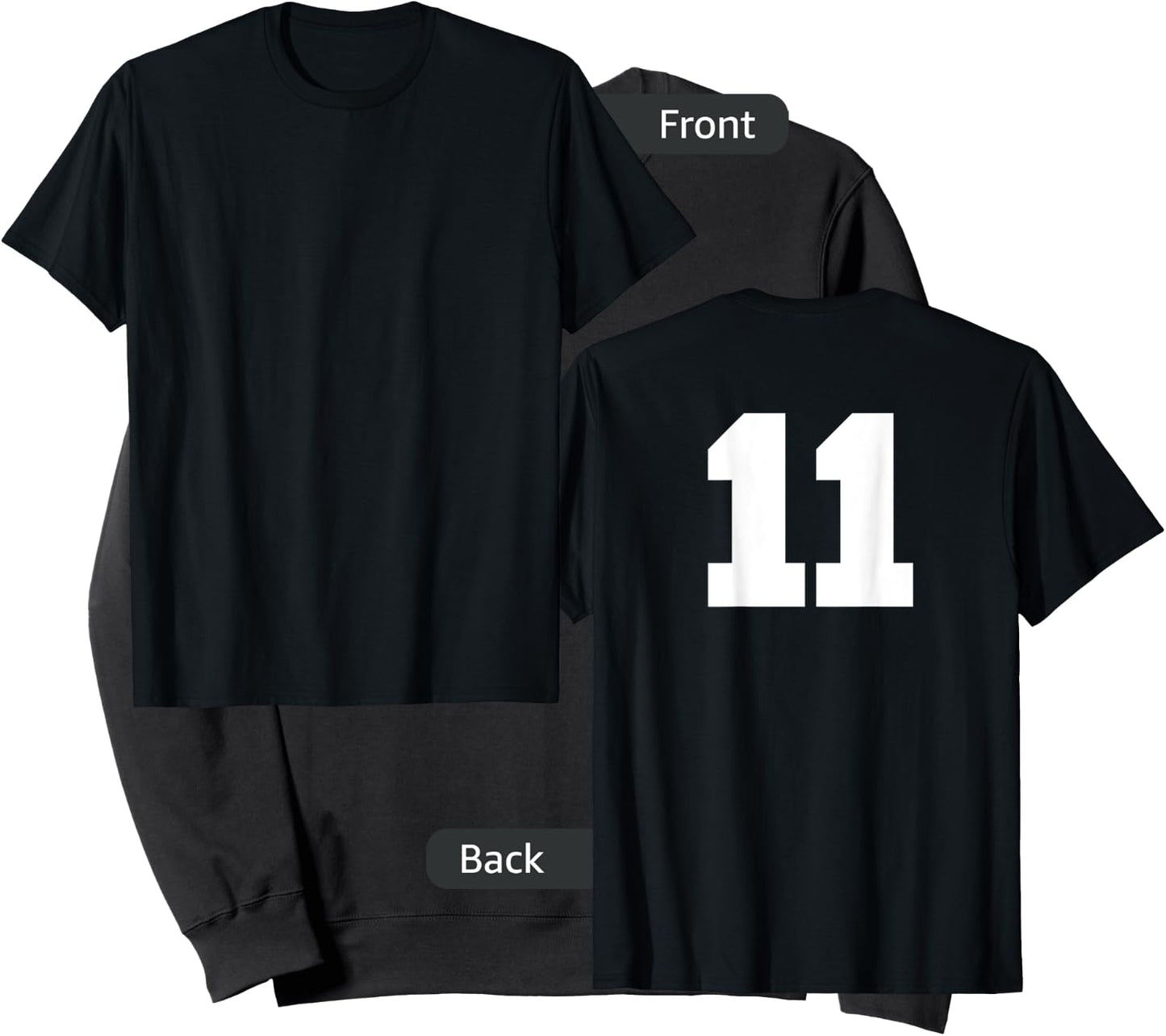 Number 11 Sports Jersey Player #11 Fan BACK PRINT Varsity Sweatshirt - Sweatshirt | Black