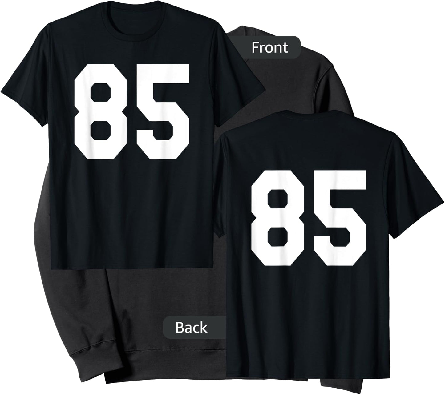 Number 85 Sports Jersey Front and Back Team Player Sweatshirt - Sweatshirt | Black