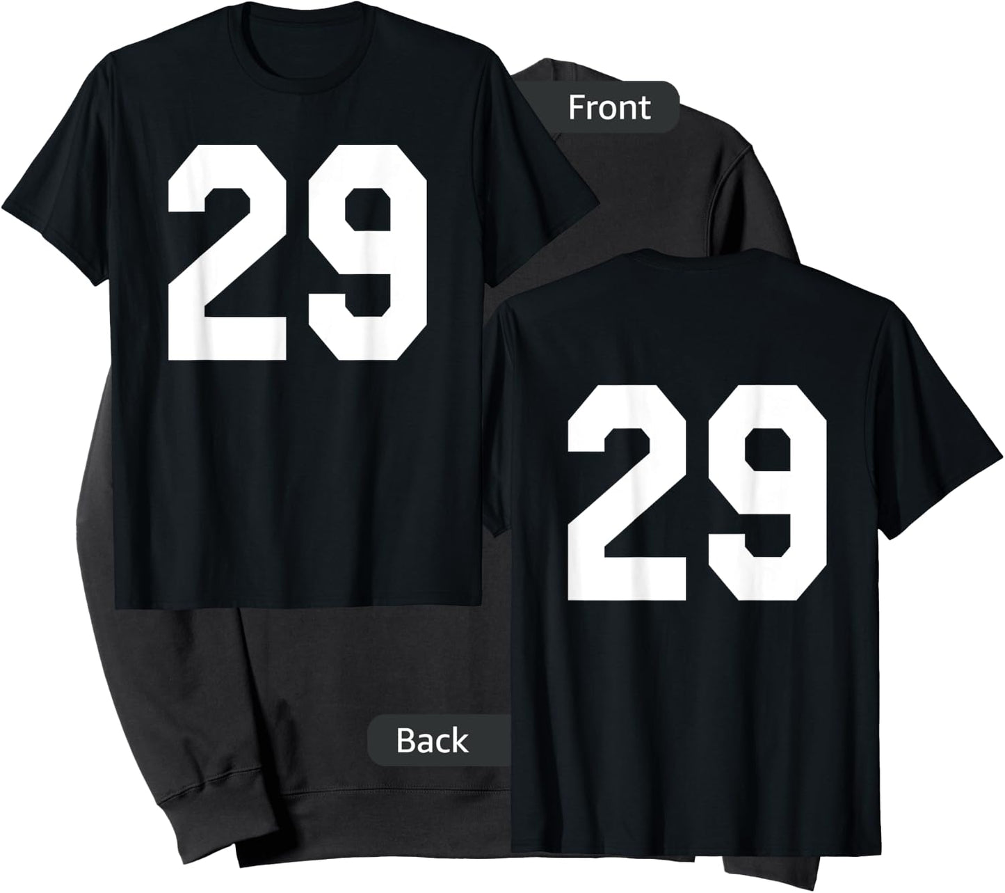 Number 29 Sports Jersey Front and Back Team Player Sweatshirt - Sweatshirt | Black