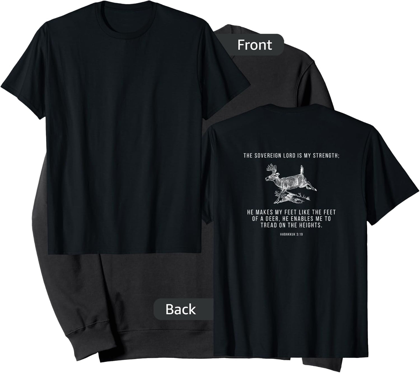 He Makes My Feet Like Deer Habakkuk 3 19 Outdoors Christian Sweatshirt - Sweatshirt | Black