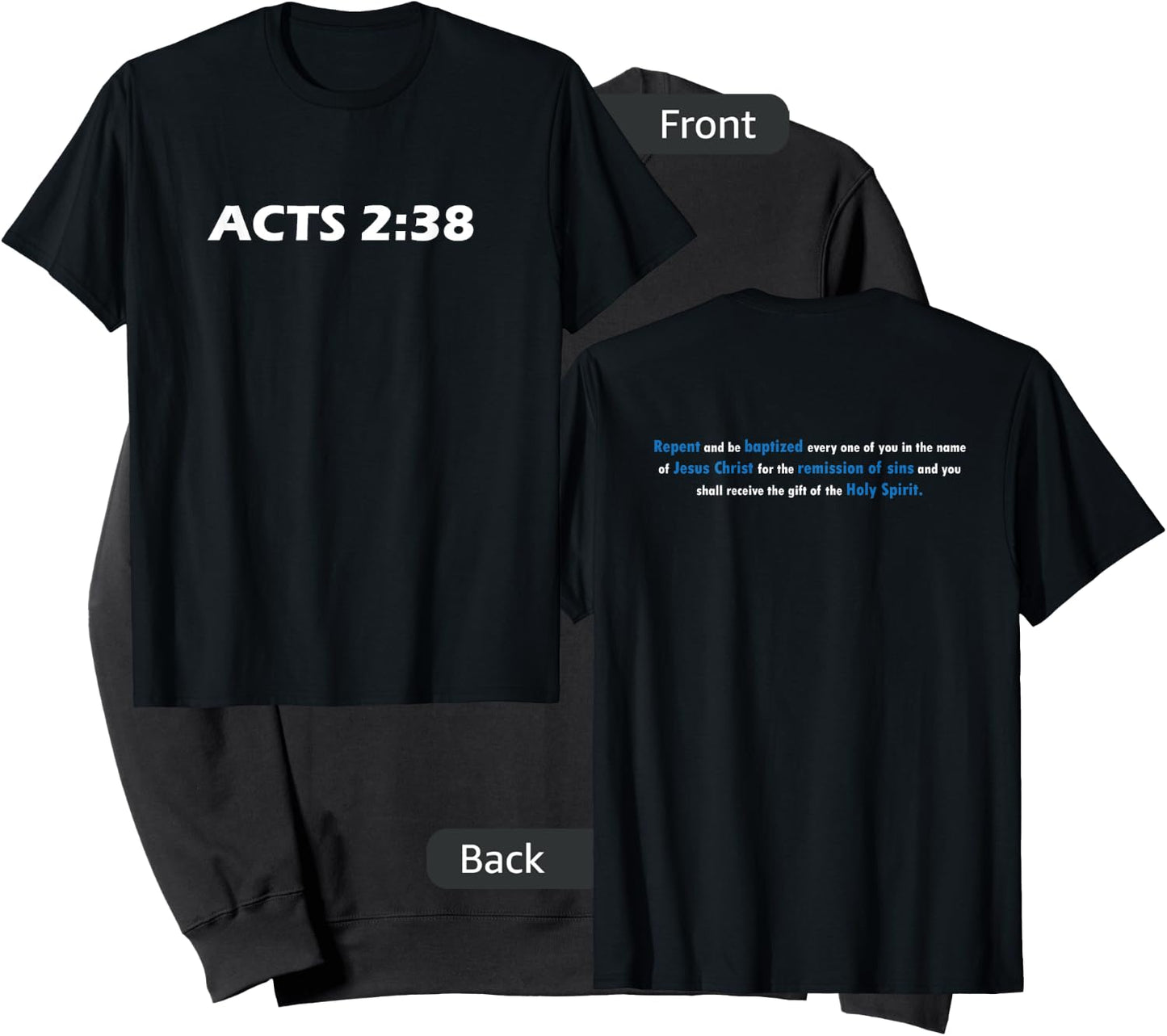 Acts 2:38 In Jesus Name Bible Verse Sweatshirt - Sweatshirt | Black