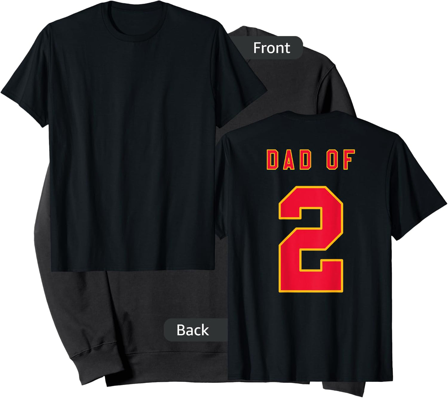 DAD OF 2 Shirt Funny New Dad of Two or Dad To Be Again Gift Sweatshirt - Sweatshirt | Black