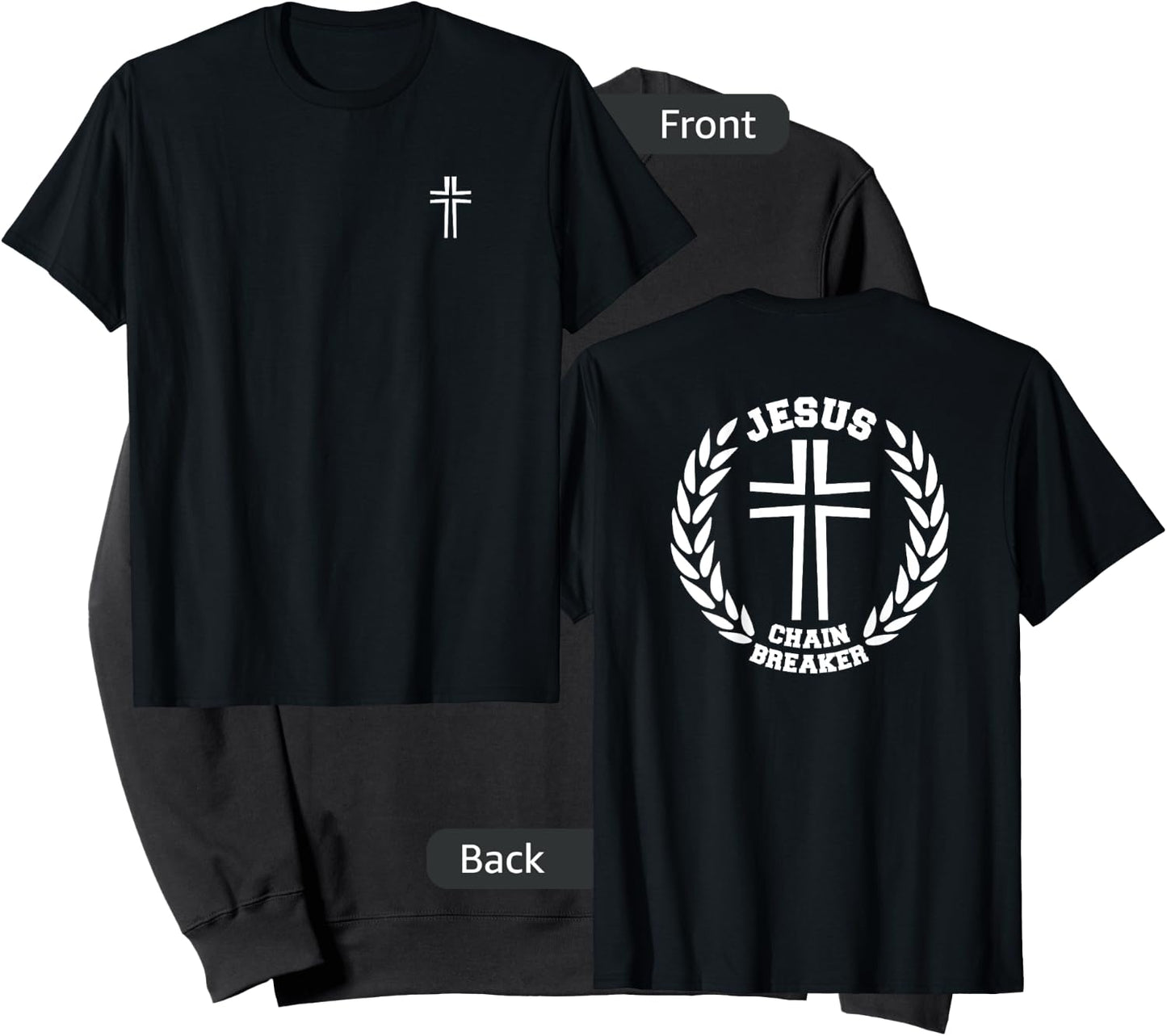 Jesus Theme Christian Clothing - Back Graphic, Logo Front Sweatshirt - Sweatshirt | Black