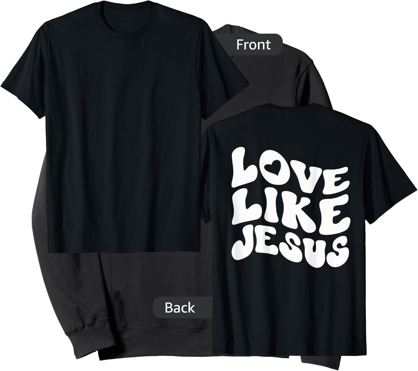Catholic Christian Clothing Love Like Jesus Preppy Groovy Sweatshirt - Sweatshirt | Black