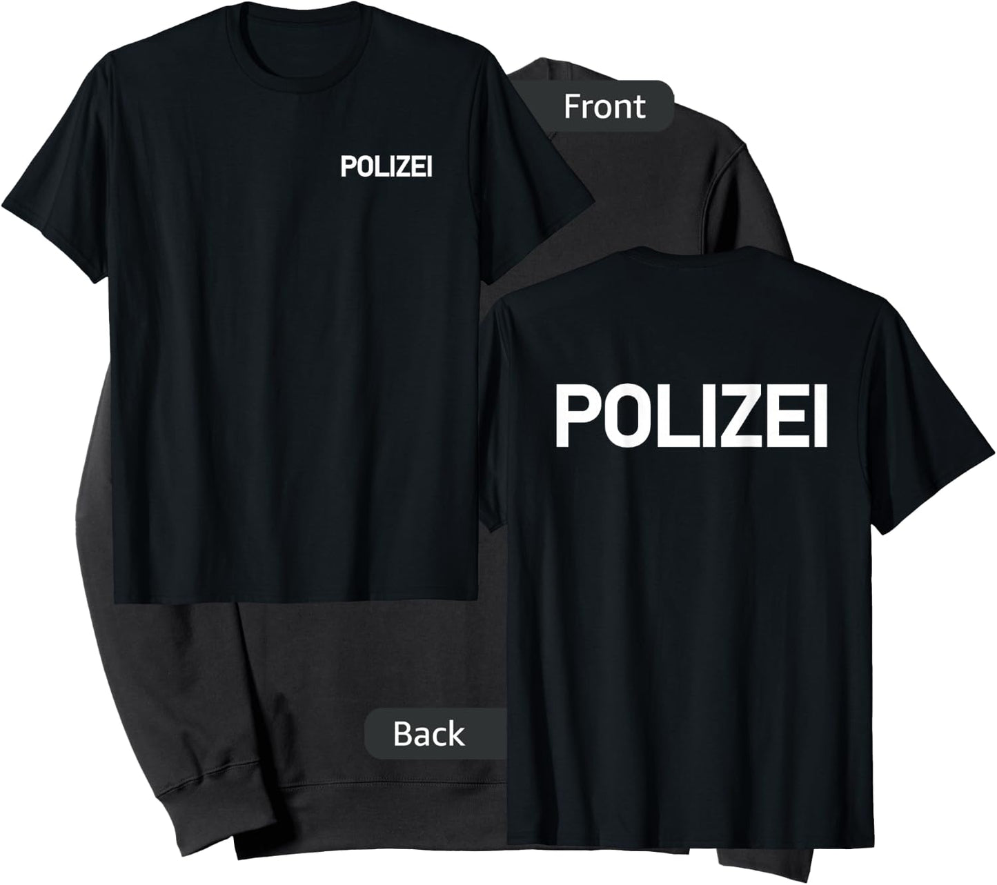 Polizei German Police Germany Law Enforcement (double-sided) Sweatshirt - Sweatshirt | Black