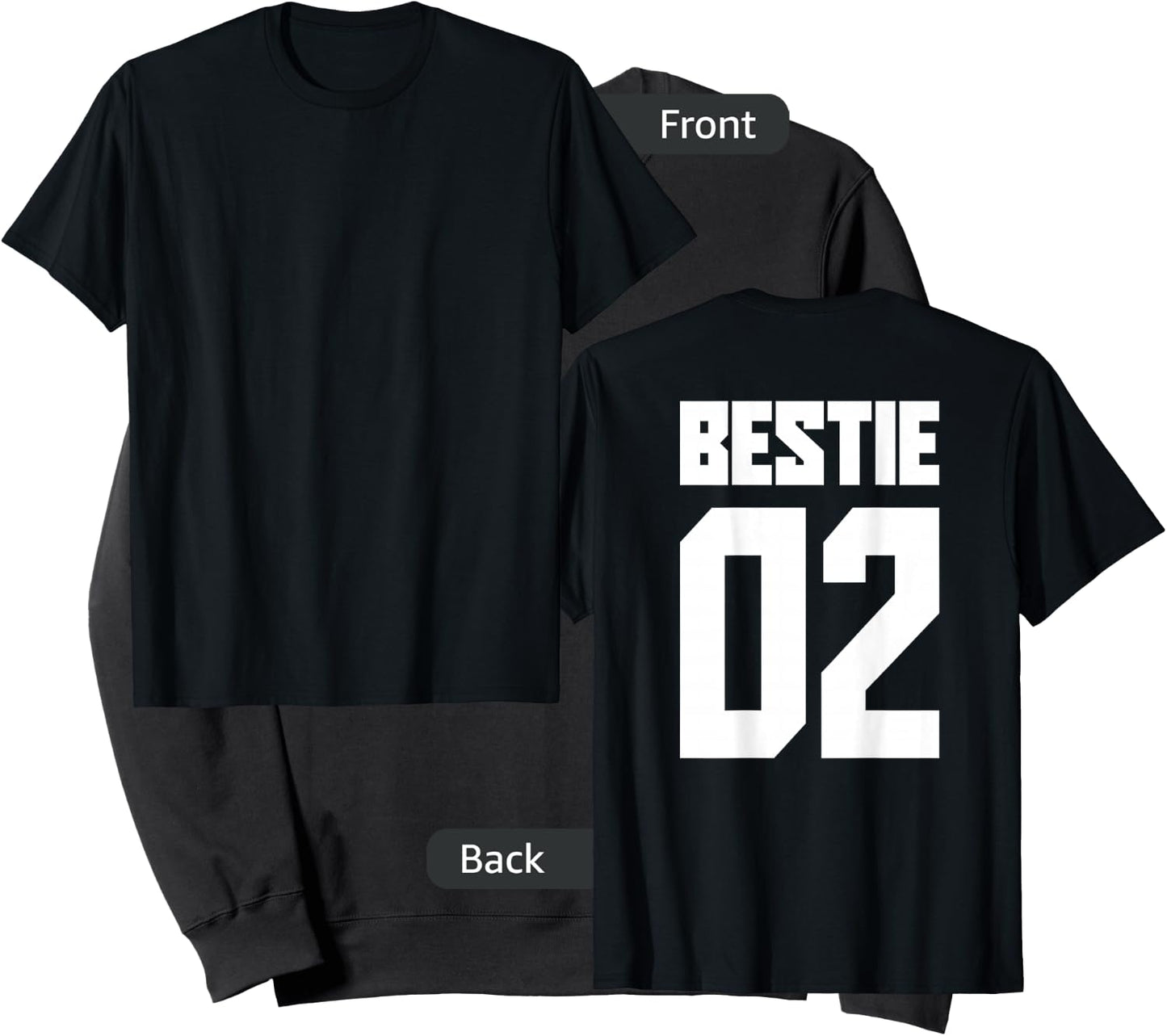 Bestie 01 Bestie 02 Bestie Squad Matching BFF Friend Crew Sweatshirt - Sweatshirt | Black