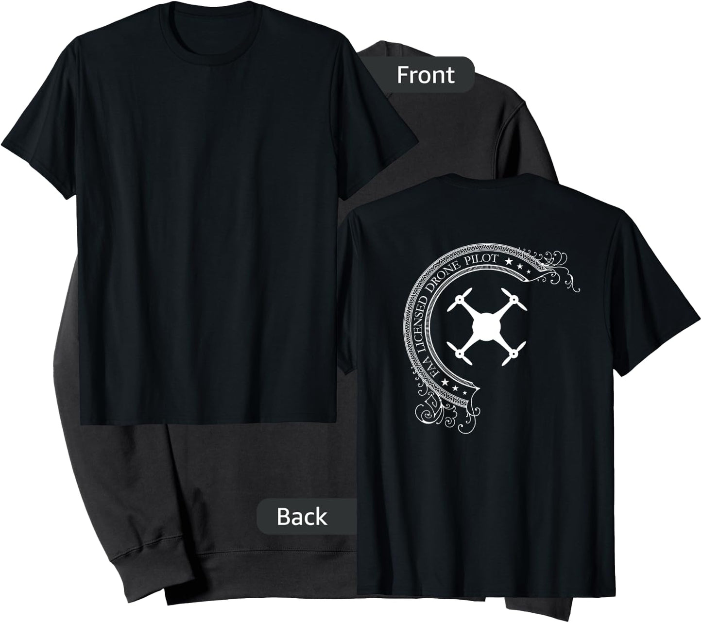 FAA Licensed UAV Multirotor Drone Pilot - BACK DESIGN Sweatshirt - Sweatshirt | Black