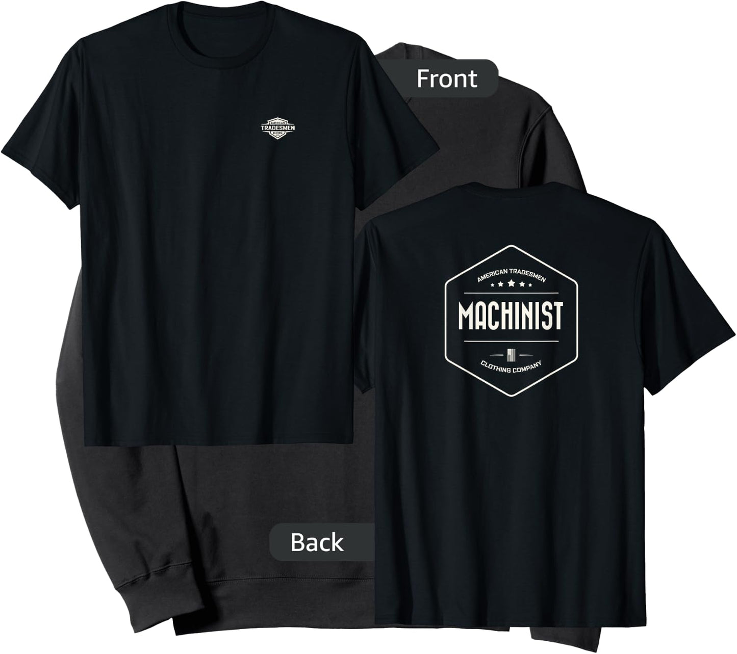 "Machinist" with vintage white back design Sweatshirt - Sweatshirt | Black