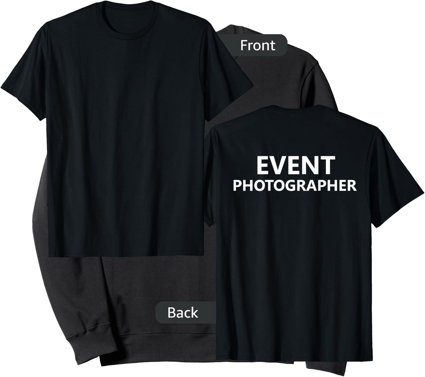 Event Photographer Official Staff Job Uniform (BACK PRINTED) Sweatshirt - Sweatshirt | Black