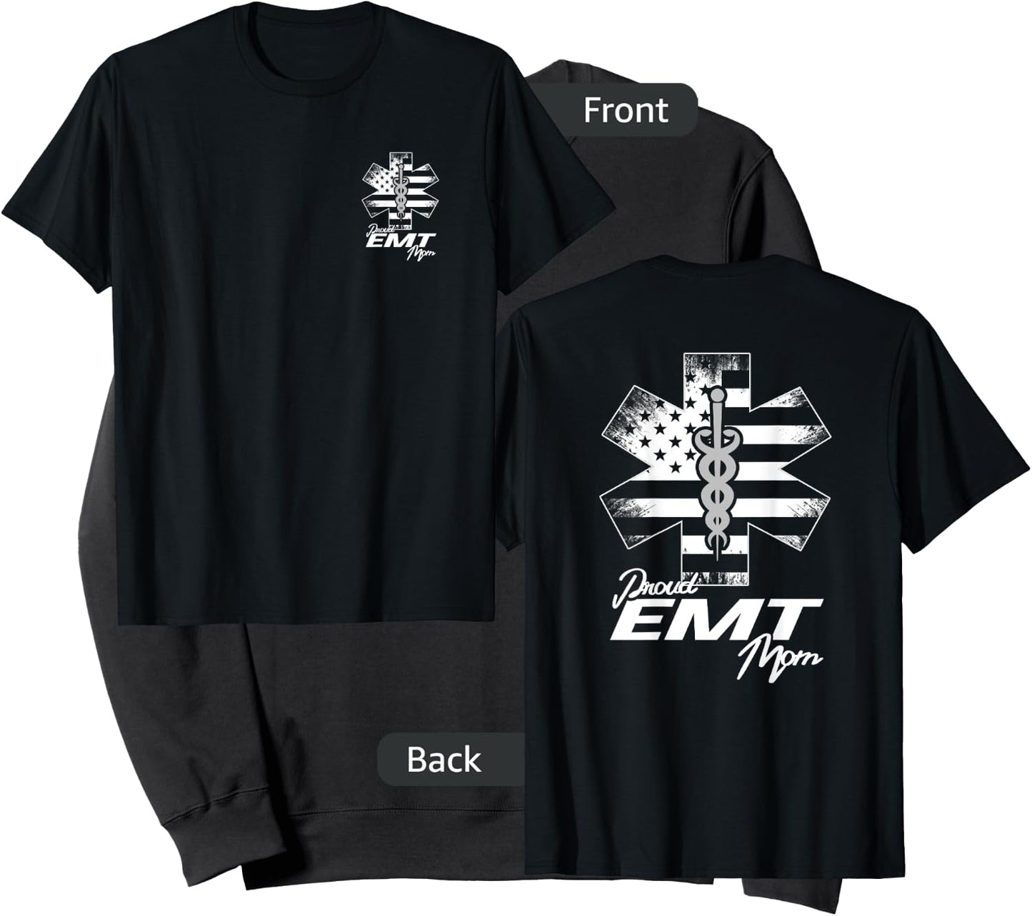Proud EMT Mom Emergency Medical Technician T Shirt Sweatshirt - Sweatshirt | Black