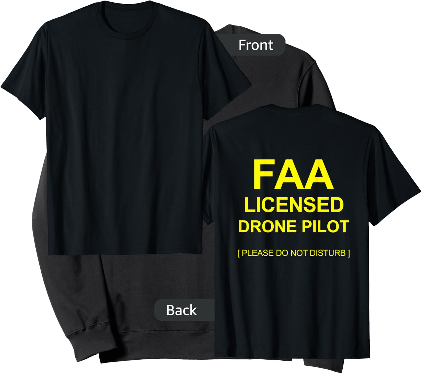 FAA Licensed Part 107 Drone Pilot Do Not Disturb on the back Sweatshirt - Sweatshirt | Black