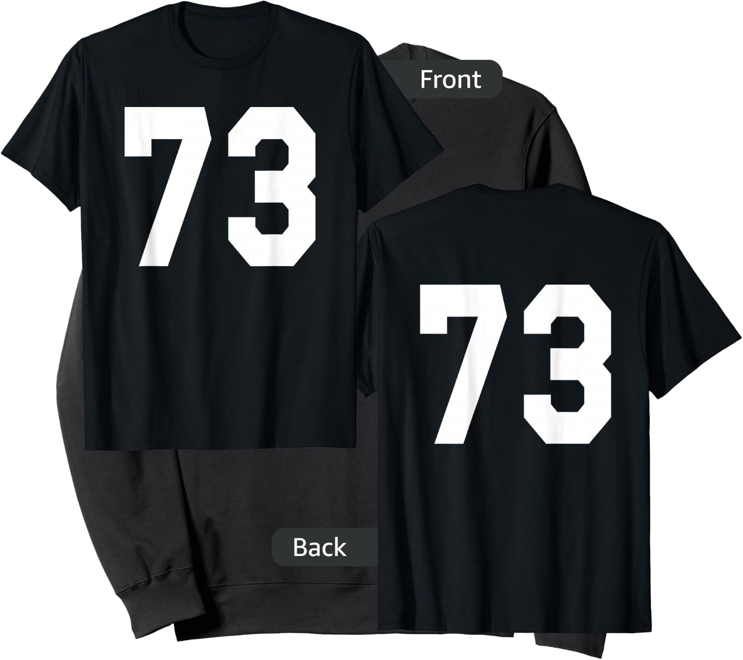 Number 73 Sports Jersey Front and Back Team Player Sweatshirt - Sweatshirt | Black