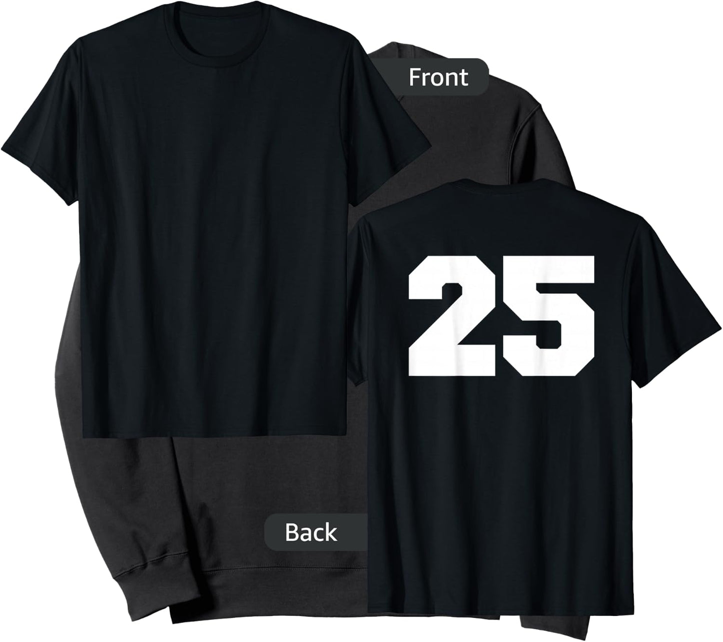 Number 25 Sports Jersey Player #25 Fan BACK PRINT Varsity Sweatshirt - Sweatshirt | Black