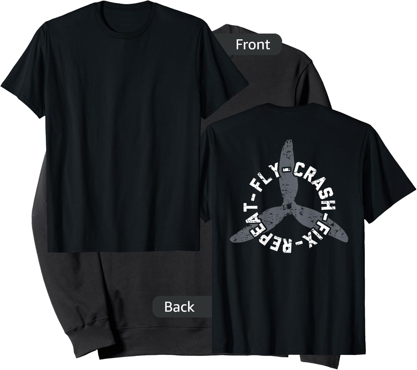 Fly Crash Fix Repeat - Funny FPV Drone Pilot - ON BACK Sweatshirt - Sweatshirt | Black