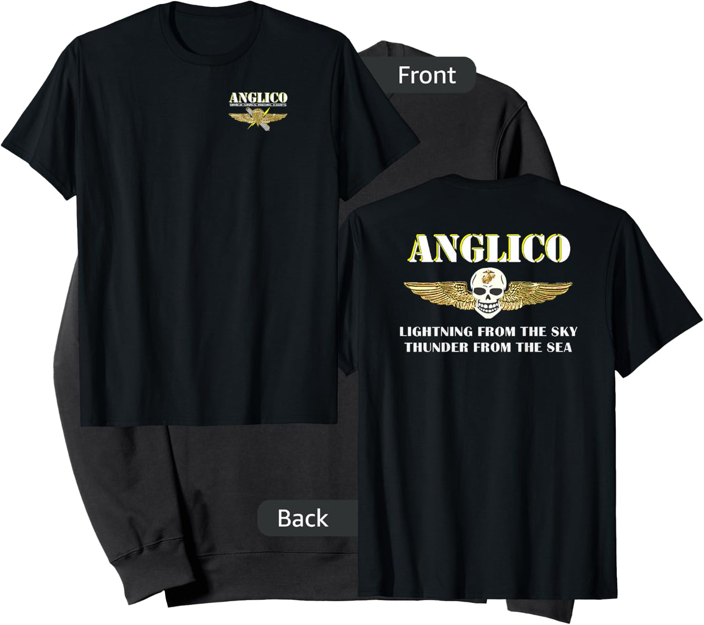 Out of Uniform ANGLICO Eagle Globe Anchor Veteran Adults Black Sweatshirt - Sweatshirt | Black