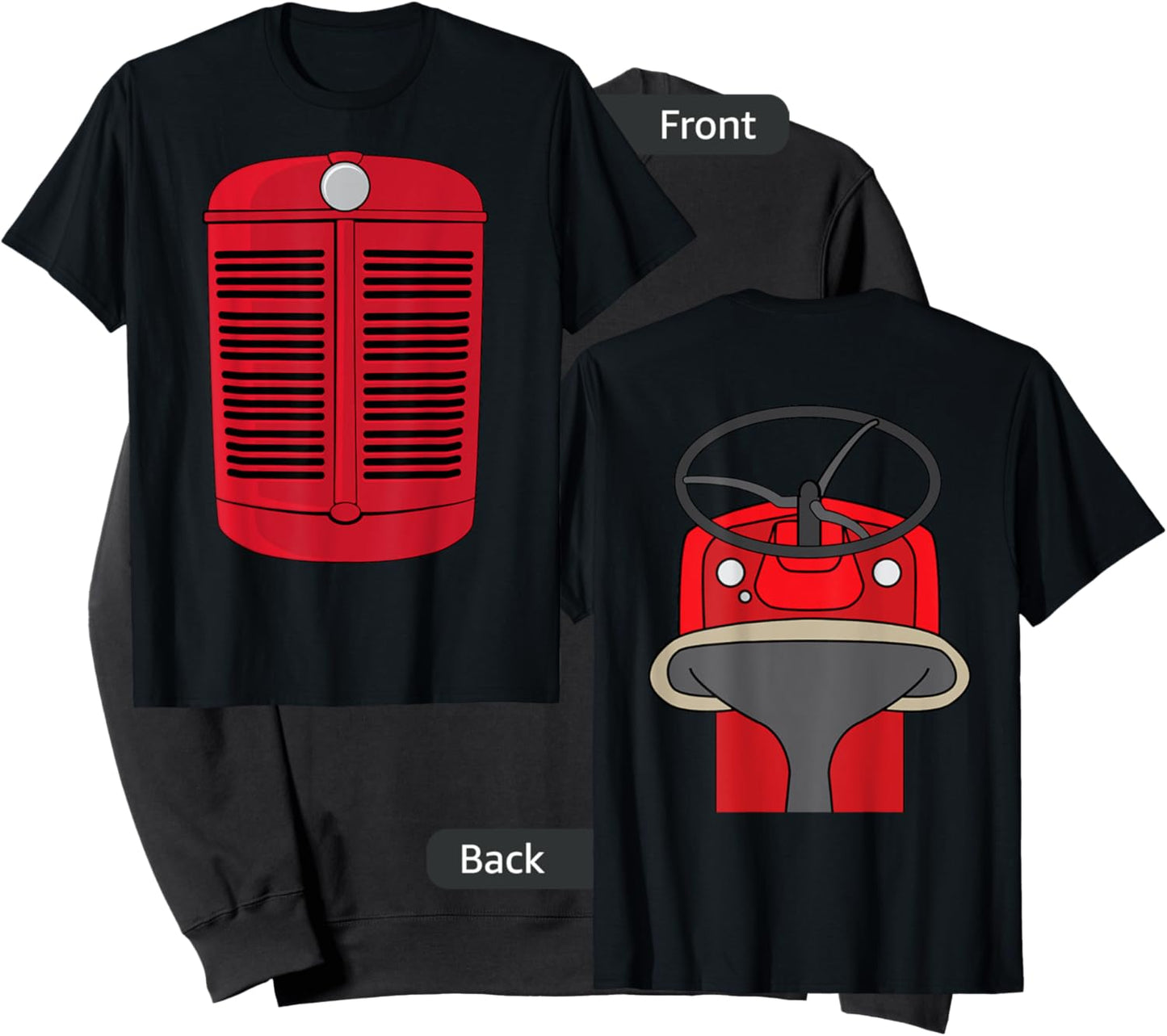 Funny Tractor Costume Antique Easy Idea Front and Back Sweatshirt - Sweatshirt | Black