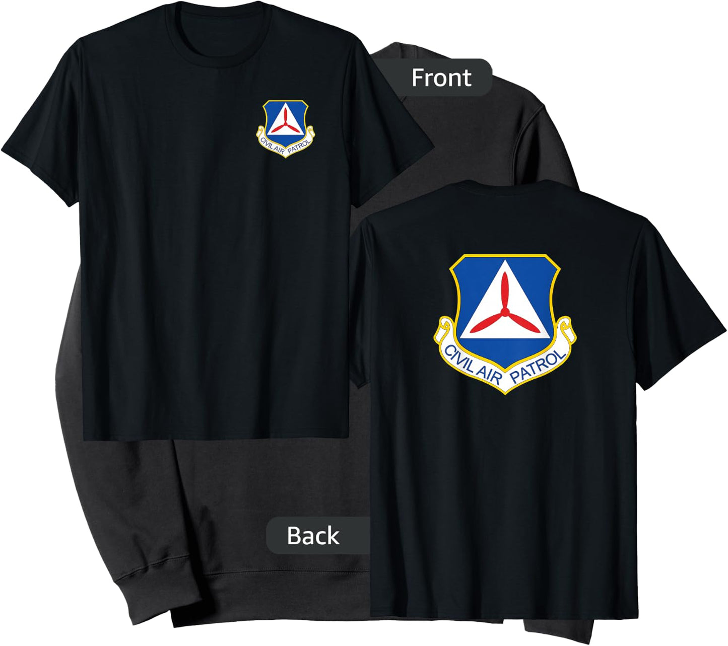 Civil Air Patrol Shirt Front Back Air Force Auxiliary Sweatshirt - Sweatshirt | Black