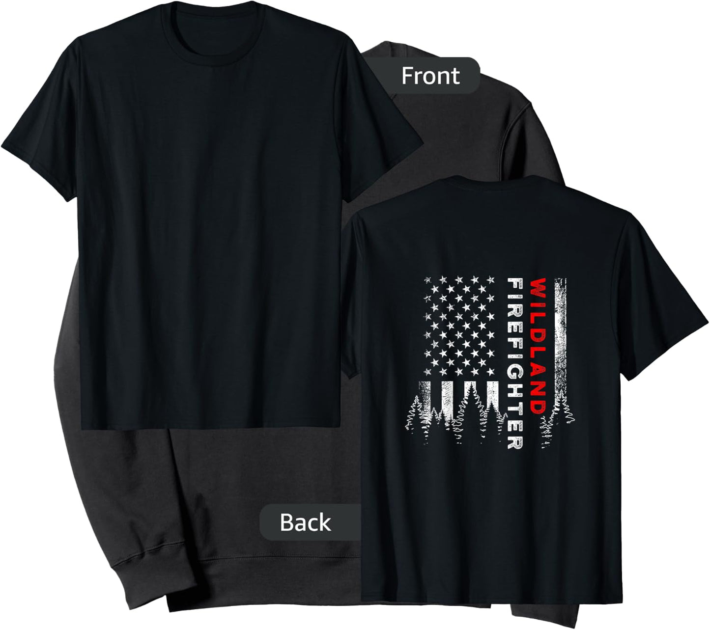 Wildland Firefighter Us Flag Firemen Sweatshirt - Sweatshirt | Black