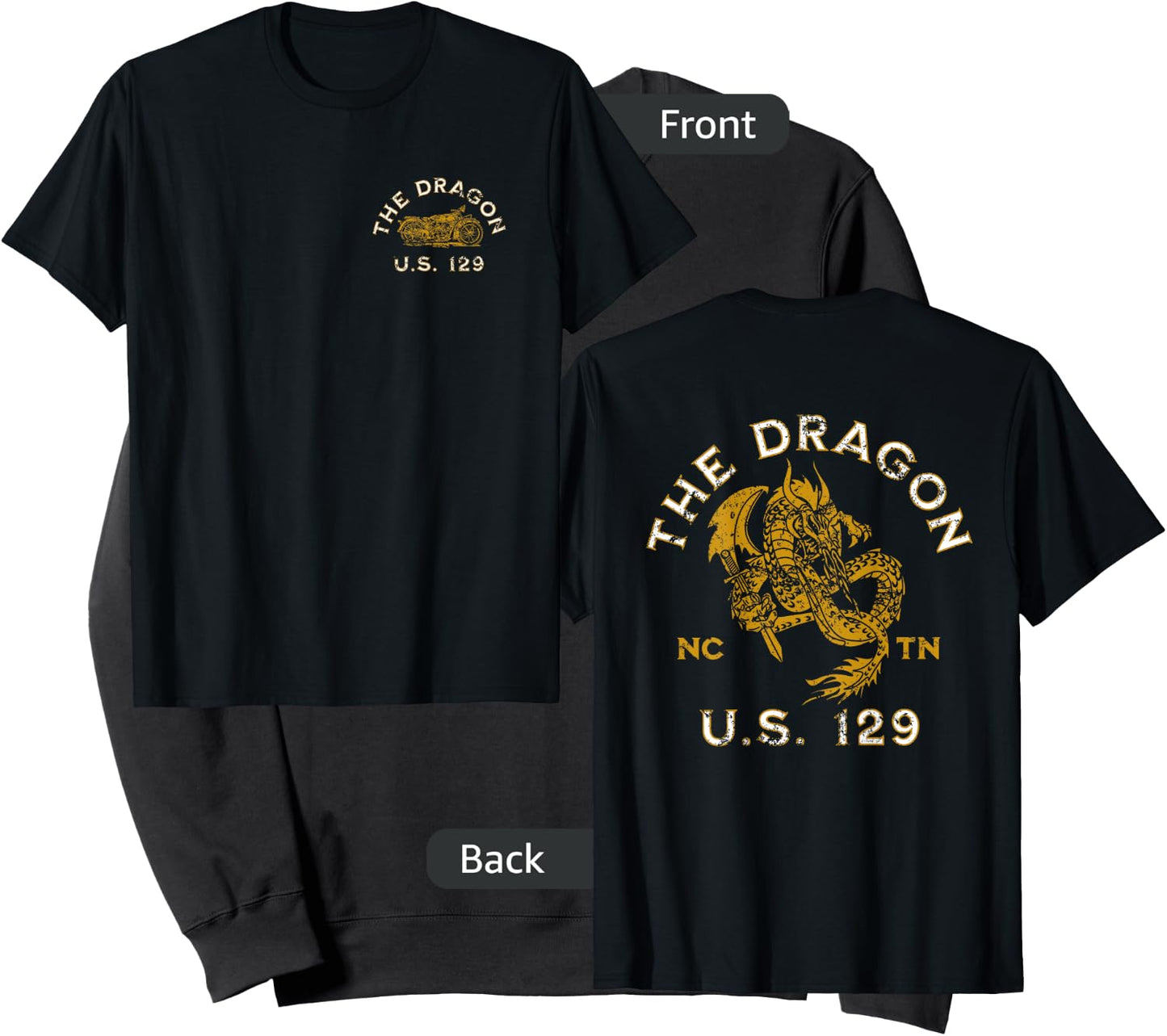 The Dragon US 129 Highway in NC and TN USA Distressed Design Sweatshirt - Sweatshirt | Black