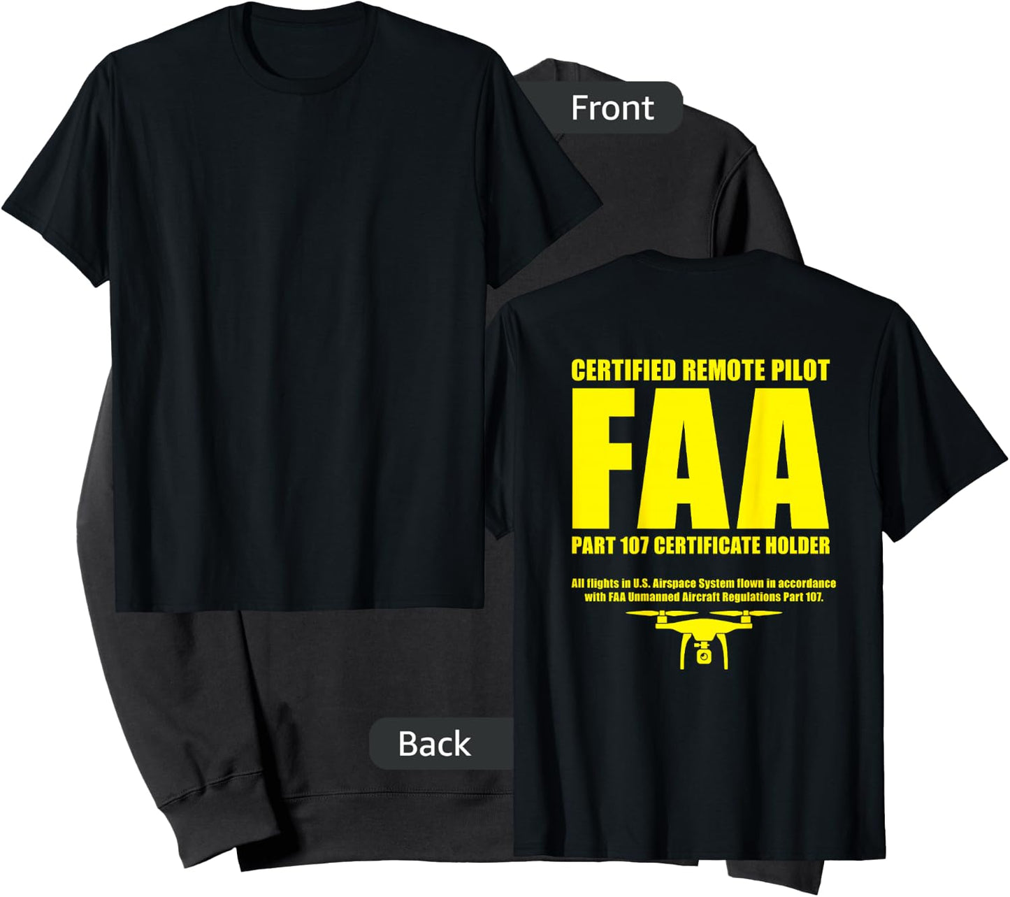 FAA certified drone pilot UAS part 107 Sweatshirt - Sweatshirt | Black