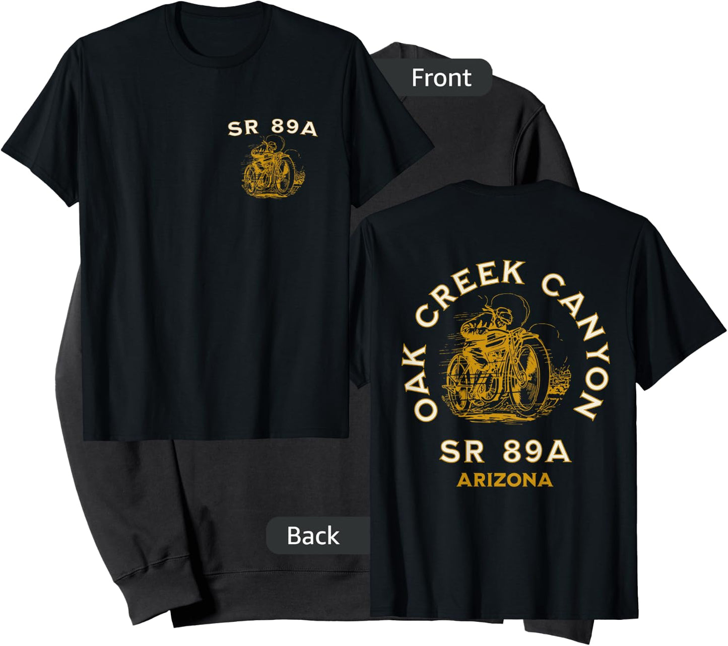 SR 89A Arizona Oak Creek Canyon Motorcycle Design Sweatshirt - Sweatshirt | Black