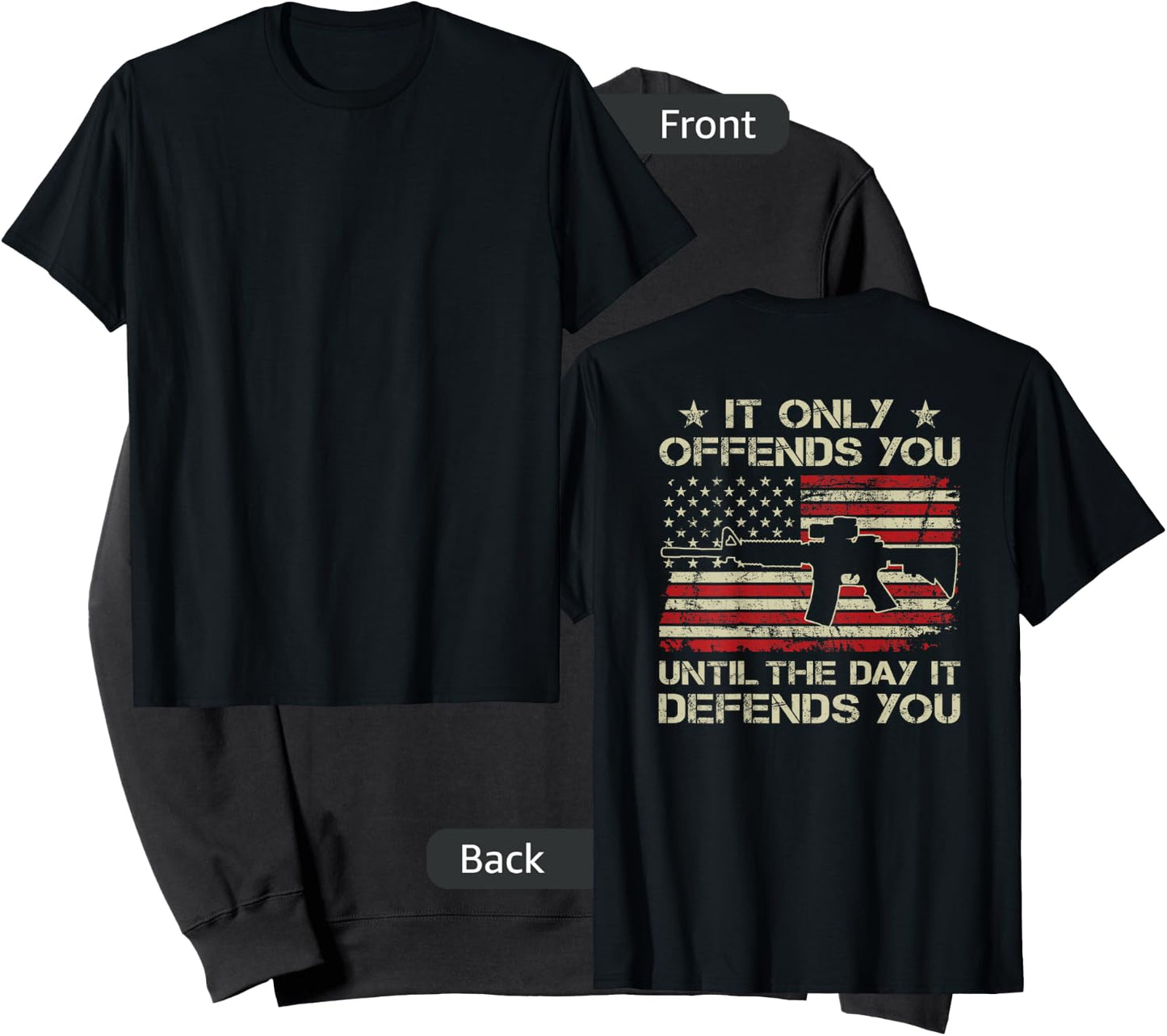 It Only Offends You Until The Day It Defends You - ON BACK Sweatshirt - Sweatshirt | Black