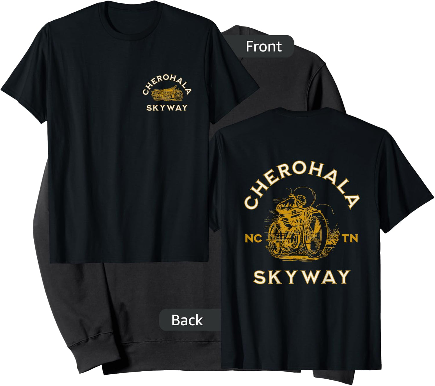 Cherohala Skyway in NC and TN USA Motorcycle Design Sweatshirt - Sweatshirt | Black