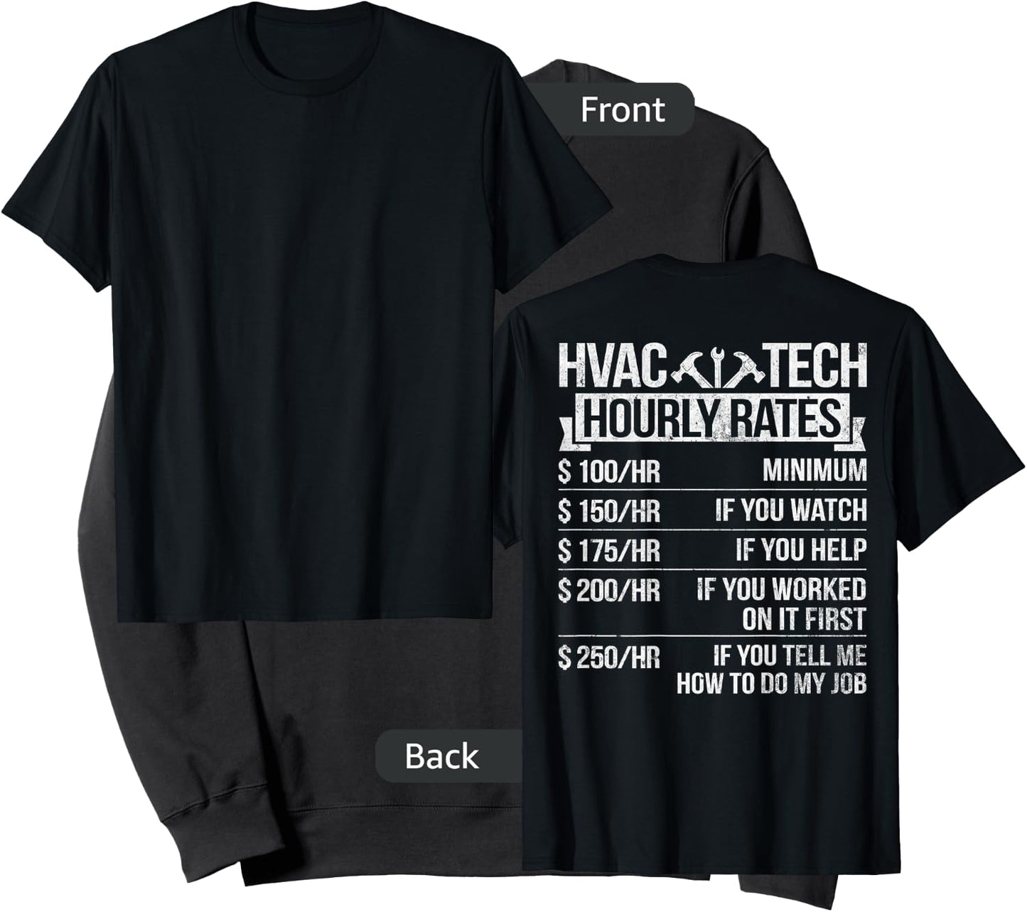 HVAC Technician Funny HVAC Tech Design On Back Sweatshirt - Sweatshirt | Black