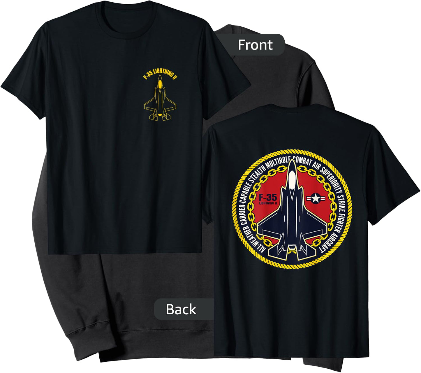 F 35 Military Fighter Jet Aircraft Design Sweatshirt - Sweatshirt | Black