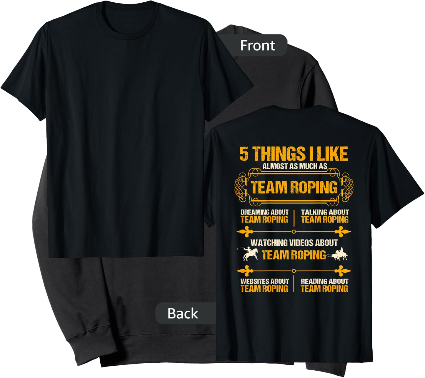 Team Roping Design On Back Of Clothing Sweatshirt - Sweatshirt | Black