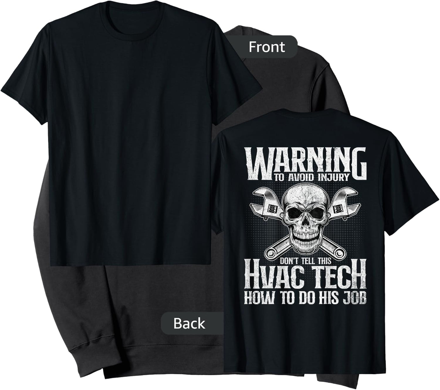 HVAC Technician Funny HVAC Tech Design On Back Sweatshirt - Sweatshirt | Black