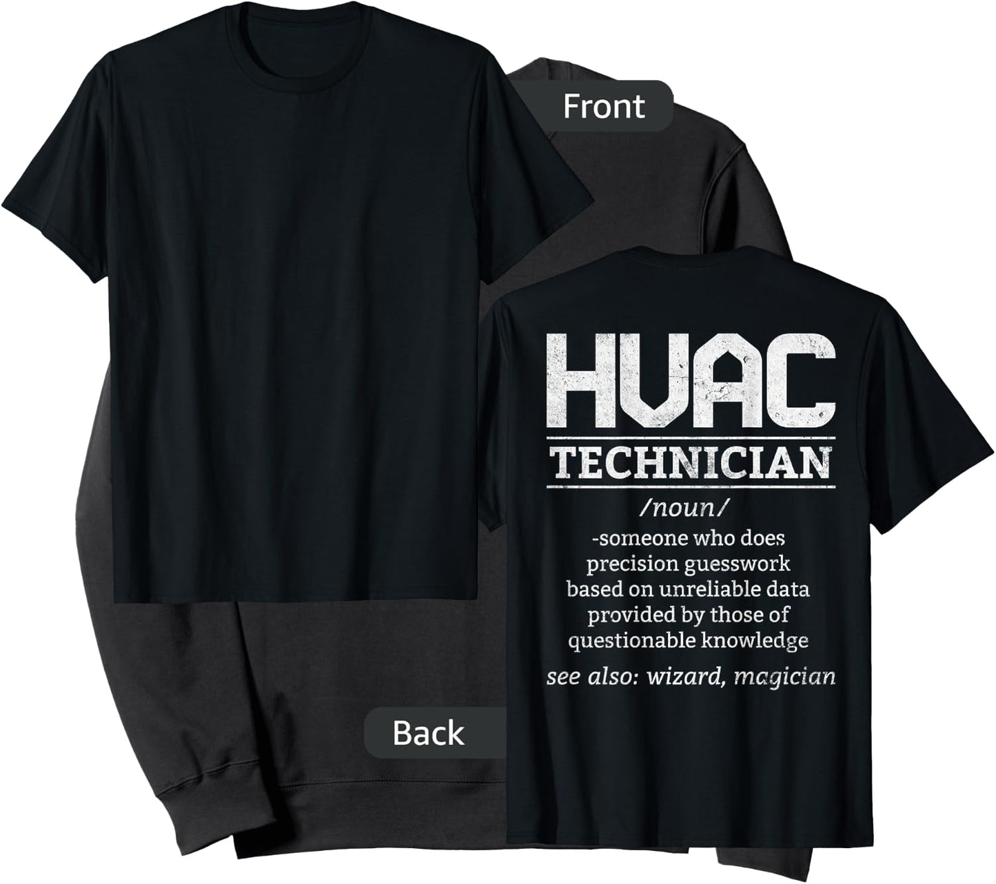 HVAC Tech Novelty Ac Technician HVAC Mechanic Design On Back Sweatshirt - Sweatshirt | Black