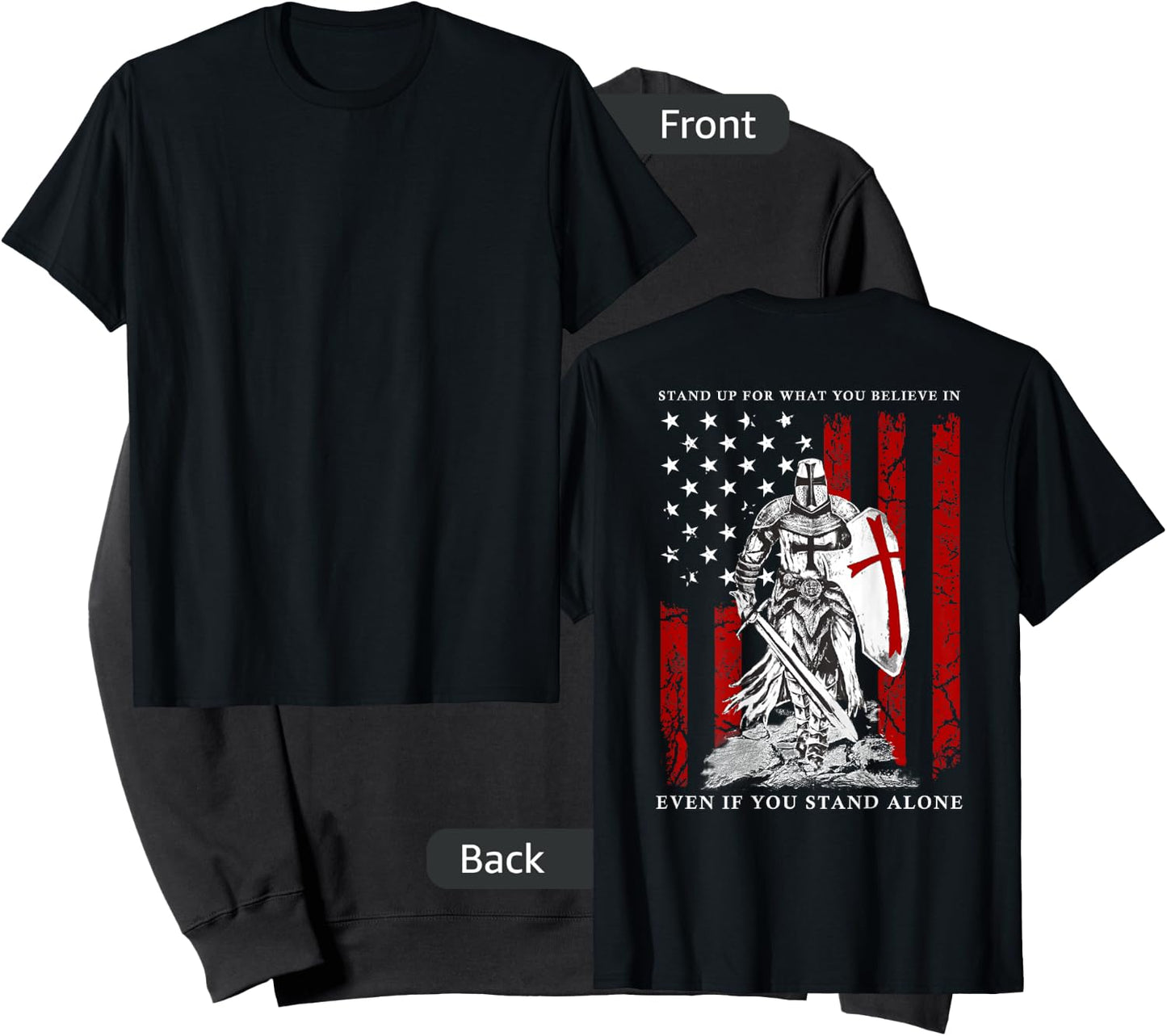 Knight Templar American Flag Sweatshirt - Sweatshirt | Black