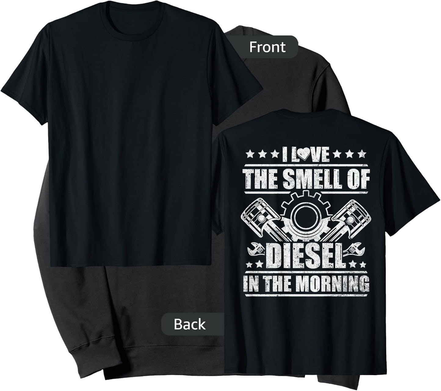 Truck Driver Novelty Diesel Flue Trucker Design On Back Sweatshirt - Sweatshirt | Black